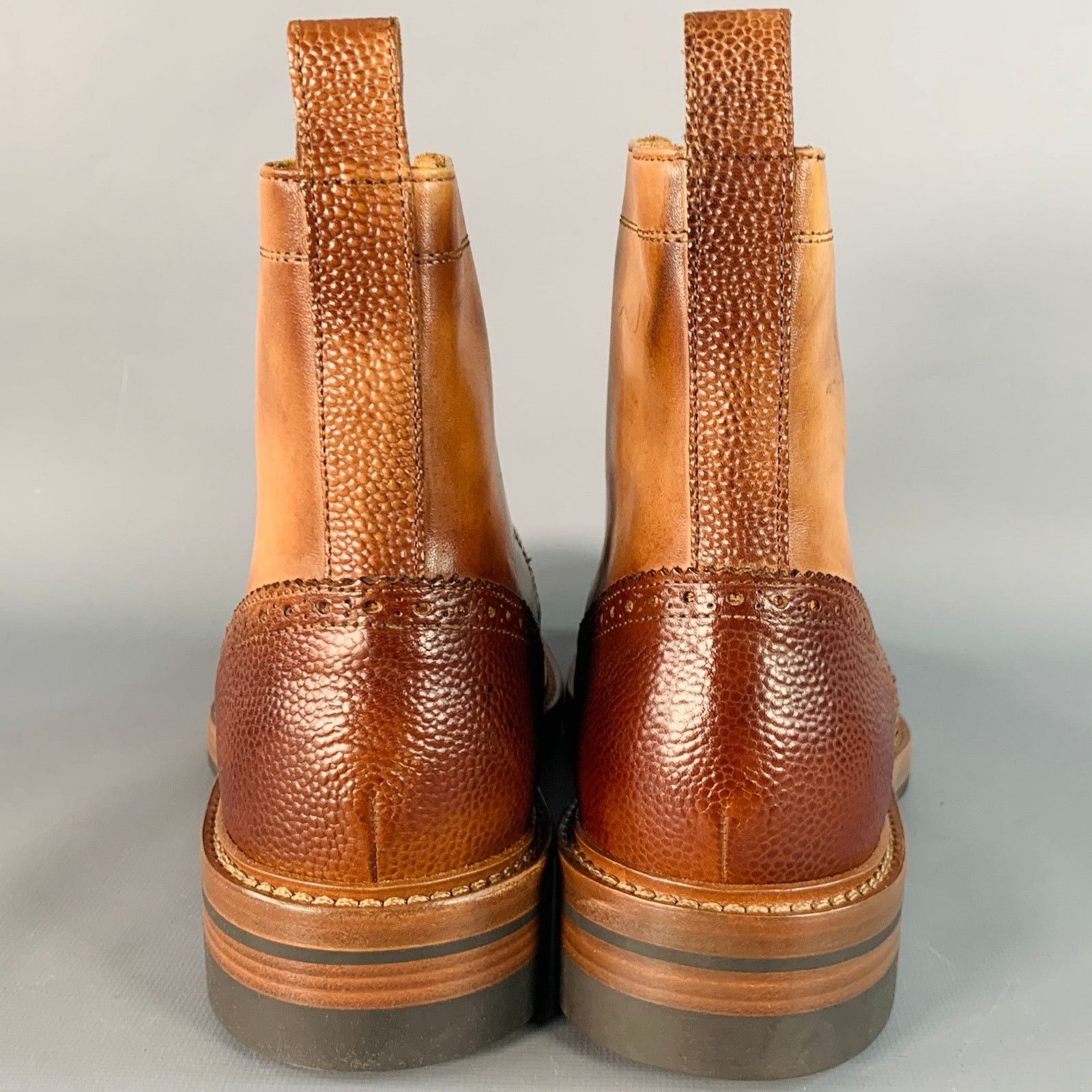 Paul Smith Size 8 Tan Brown Antique Leather Wingtip Lace-Up Boots Size US 8 / EU 41 - 3 Thumbnail