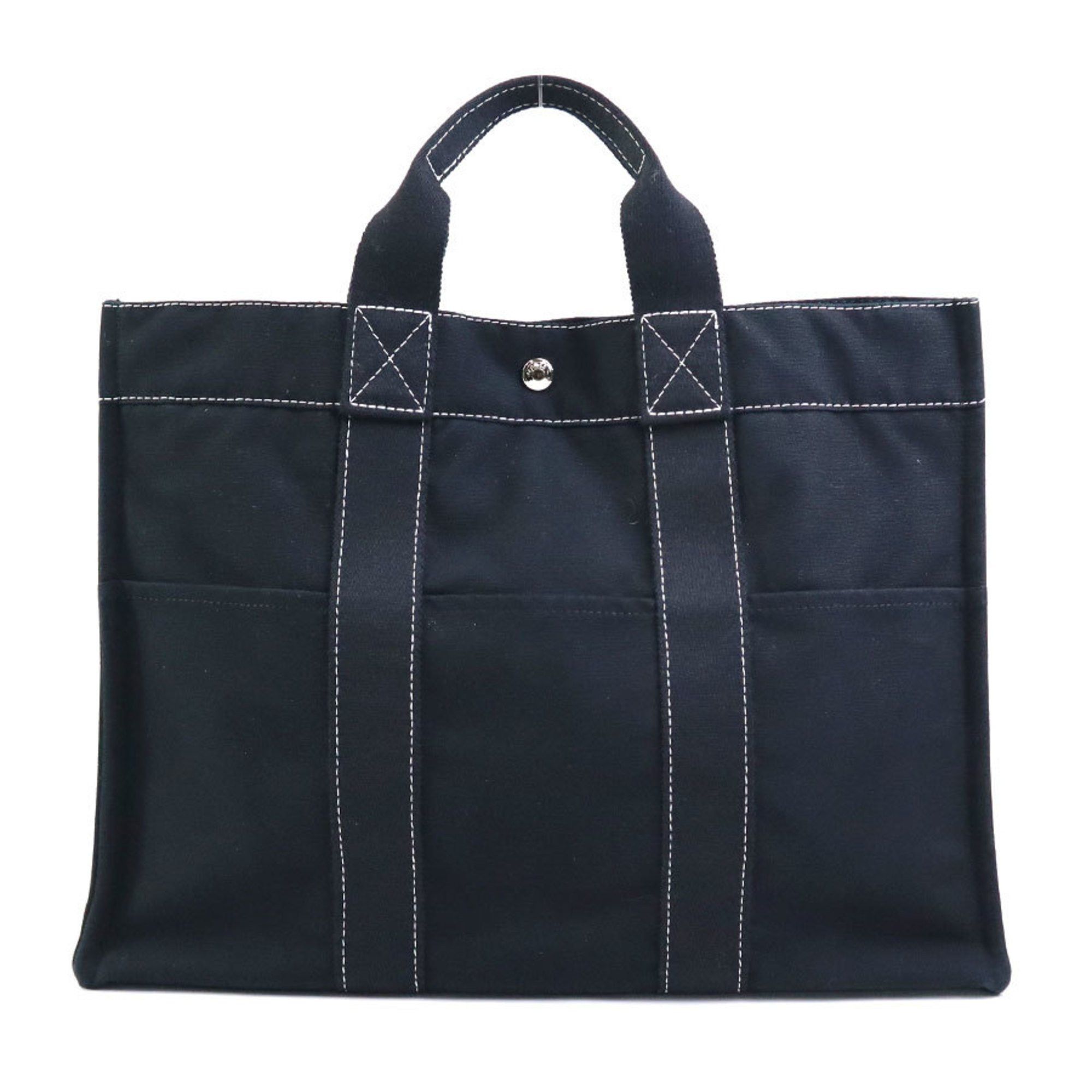 image of Hermes Handbag Tote Bag Fool Toe Cotton Black Unisex, Women's