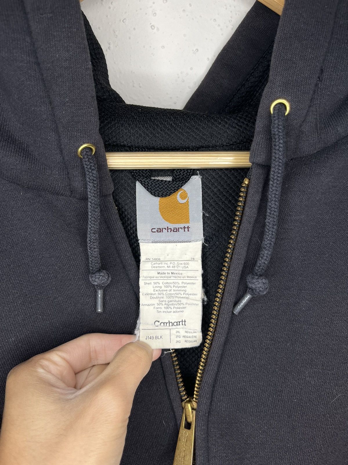 Carhartt × Vintage Vintage Carhartt J149 Thermal Lined Insulated Zip Up Hoodie Size US XXL / EU 58 / 5 - 5 Thumbnail