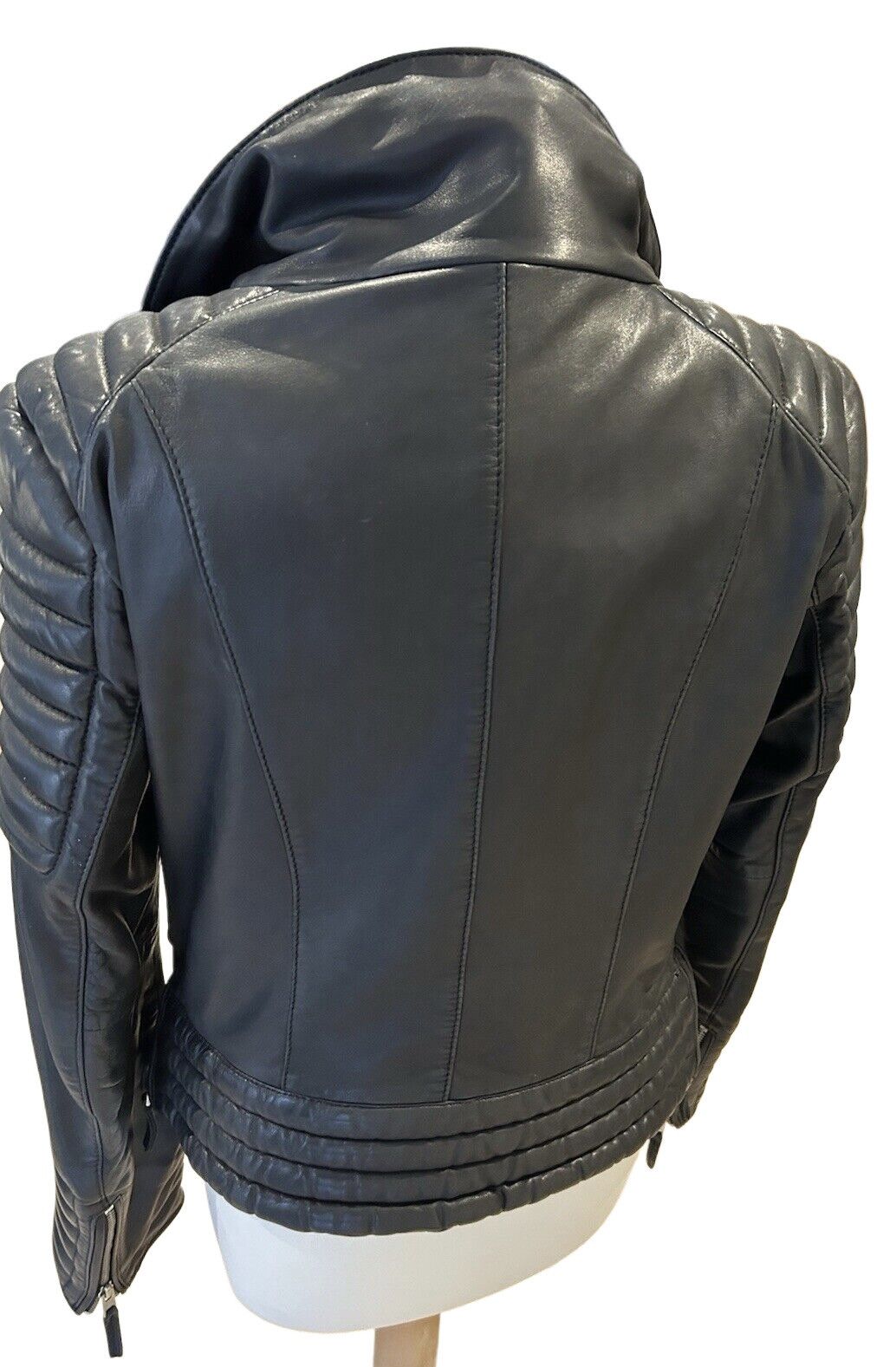 Allsaints AllSaints Women's Black Steine Leather Biker Jacket UK 8 Size S / US 4 / IT 40 - 8 Thumbnail