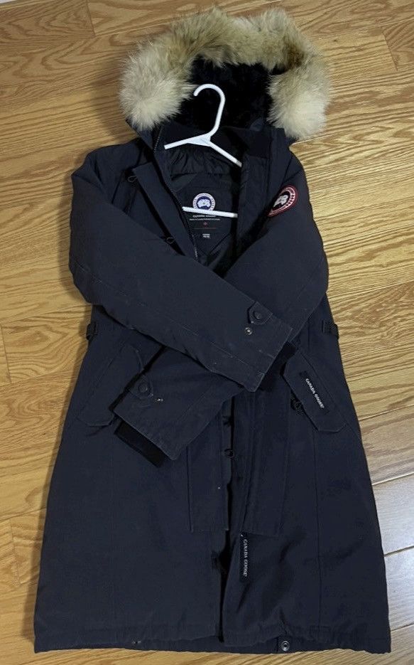 image of Canada Goose Trillium Jacket (Authentic Coyote Fur) in Navy, Women's (Size XS)