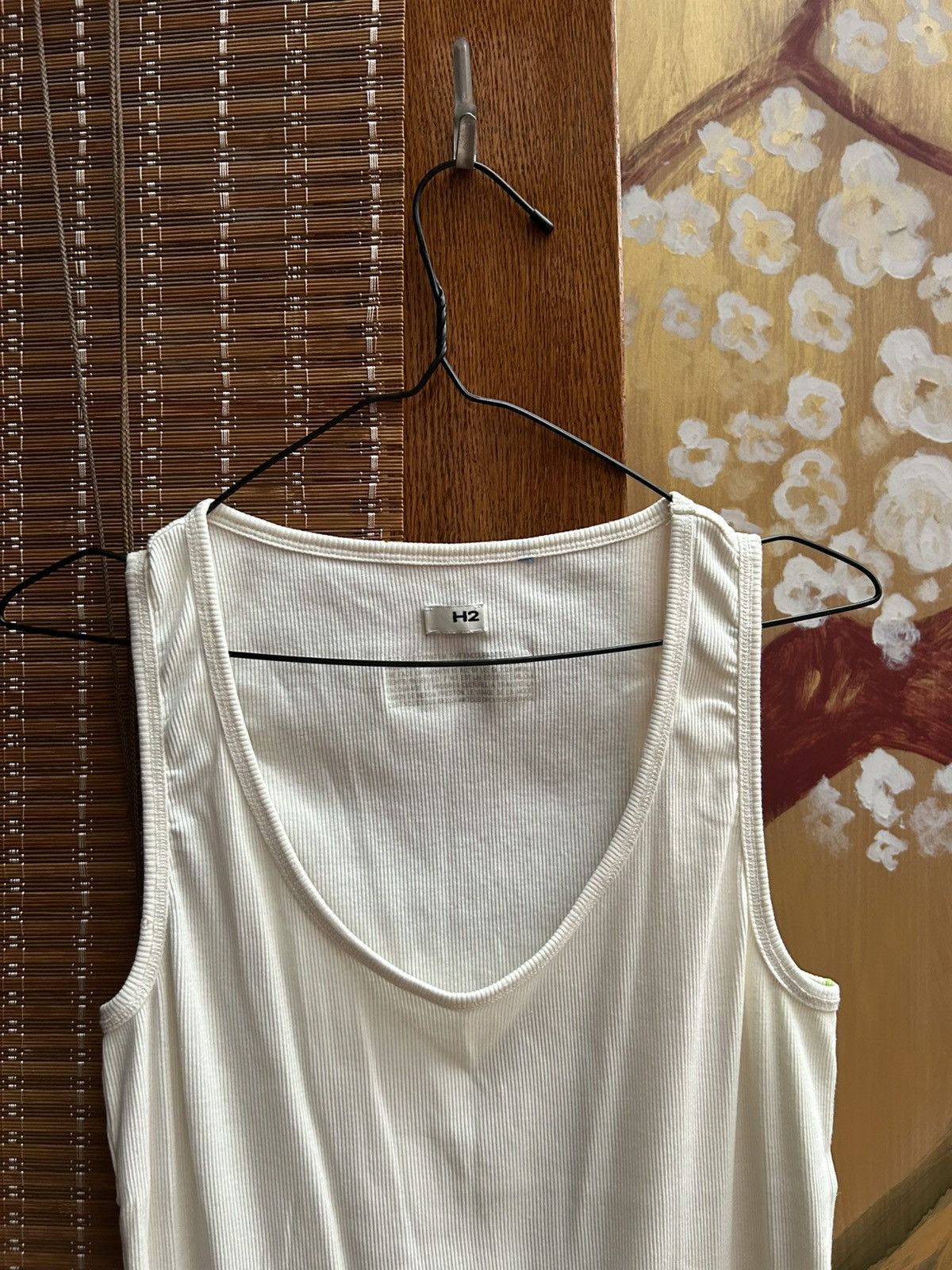 H&M × Heron Preston H2 by Heron Preston X H&M Cotton Rib Tank Top Cream Size US M / EU 48-50 / 2 - 3 Thumbnail