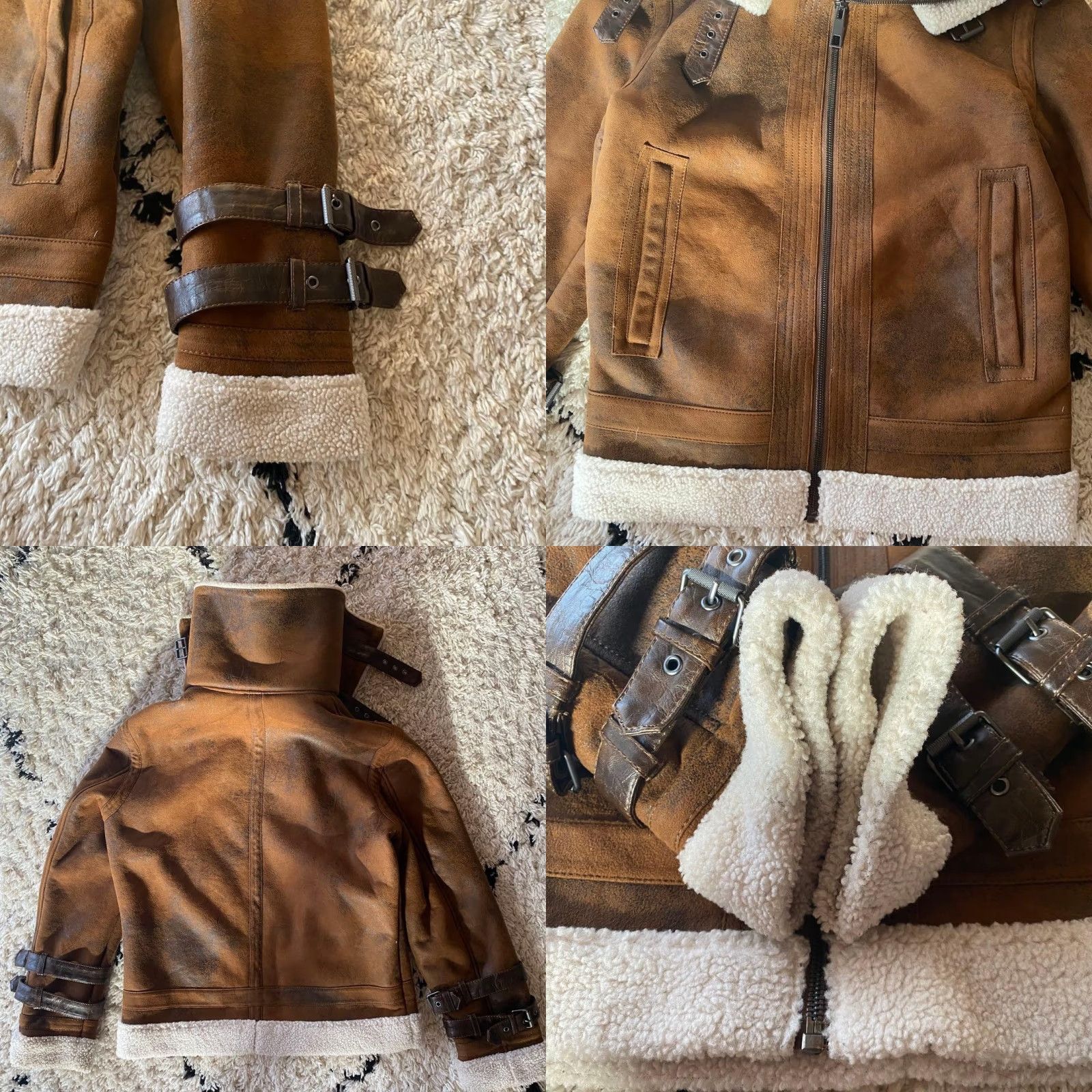 Zara VINTAGE Zara Faux Shearling B-3 Jacket S Size Used Cold Weather Military Fur Shrug Style Mens Womens Girls Boys Size US S / EU 44-46 / 1 - 8 Thumbnail