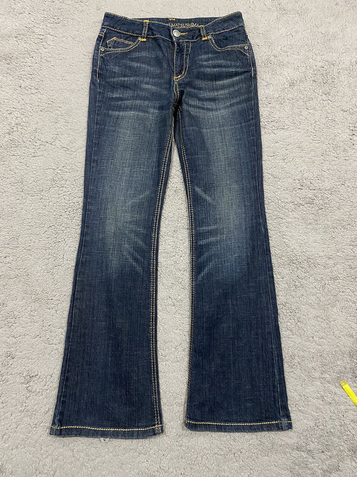 Masaki Matsushima Masaki Matsushima Flare Low Rise Stone Wash Designer Jeans Size US 30 / EU 46 - 2 Thumbnail