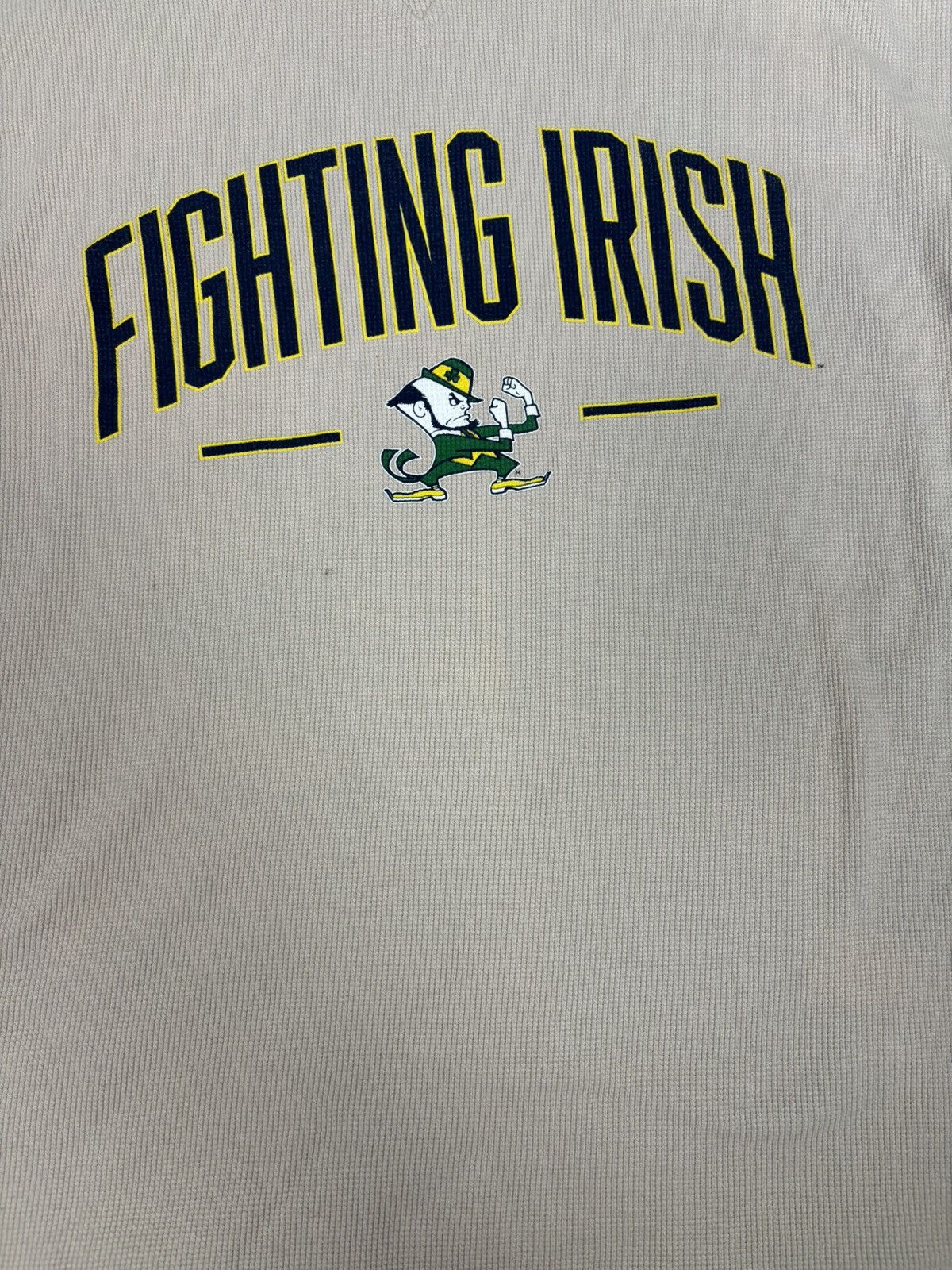 Vintage Vintage tan notre dame fighting irish waffle knit pullover Size US XL / EU 56 / 4 - 3 Thumbnail