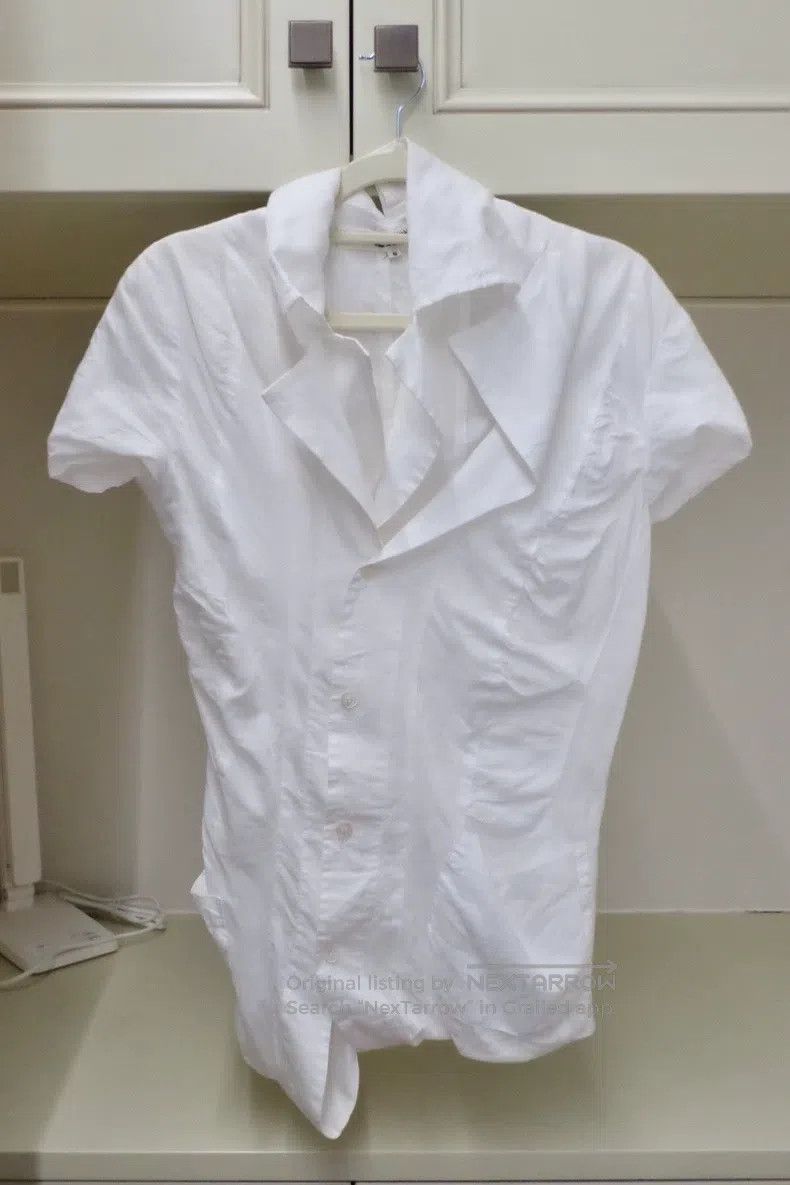 Junya Watanabe JUNYA WATANABE Asymmetrical Neckline Short Sleeve Shirt Size S / US 4 / IT 40 - 4 Thumbnail