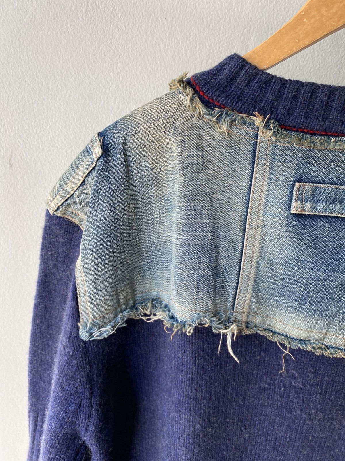 Darn Tough × Designer TOUGH JEANS Indigo Denim Patch Knit Size US XL / EU 56 / 4 - 12 Thumbnail