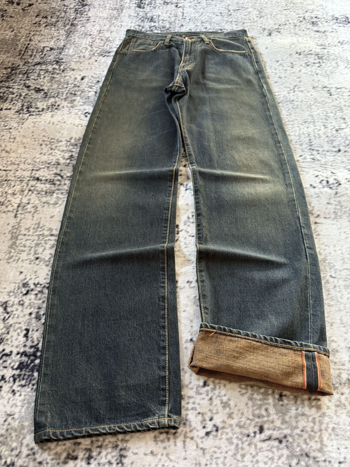 Edwin EDWIN 505 Type 1 OG Mud Wash Selvedge Loose Jeans Size US 30 / EU 46 - 2 Thumbnail