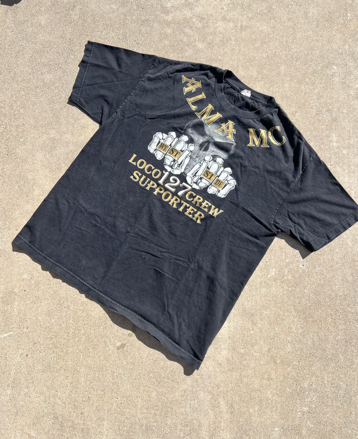 Vintage Vintage black Alma MC west side t shirt Size US XL / EU 56 / 4 - 1 Thumbnail