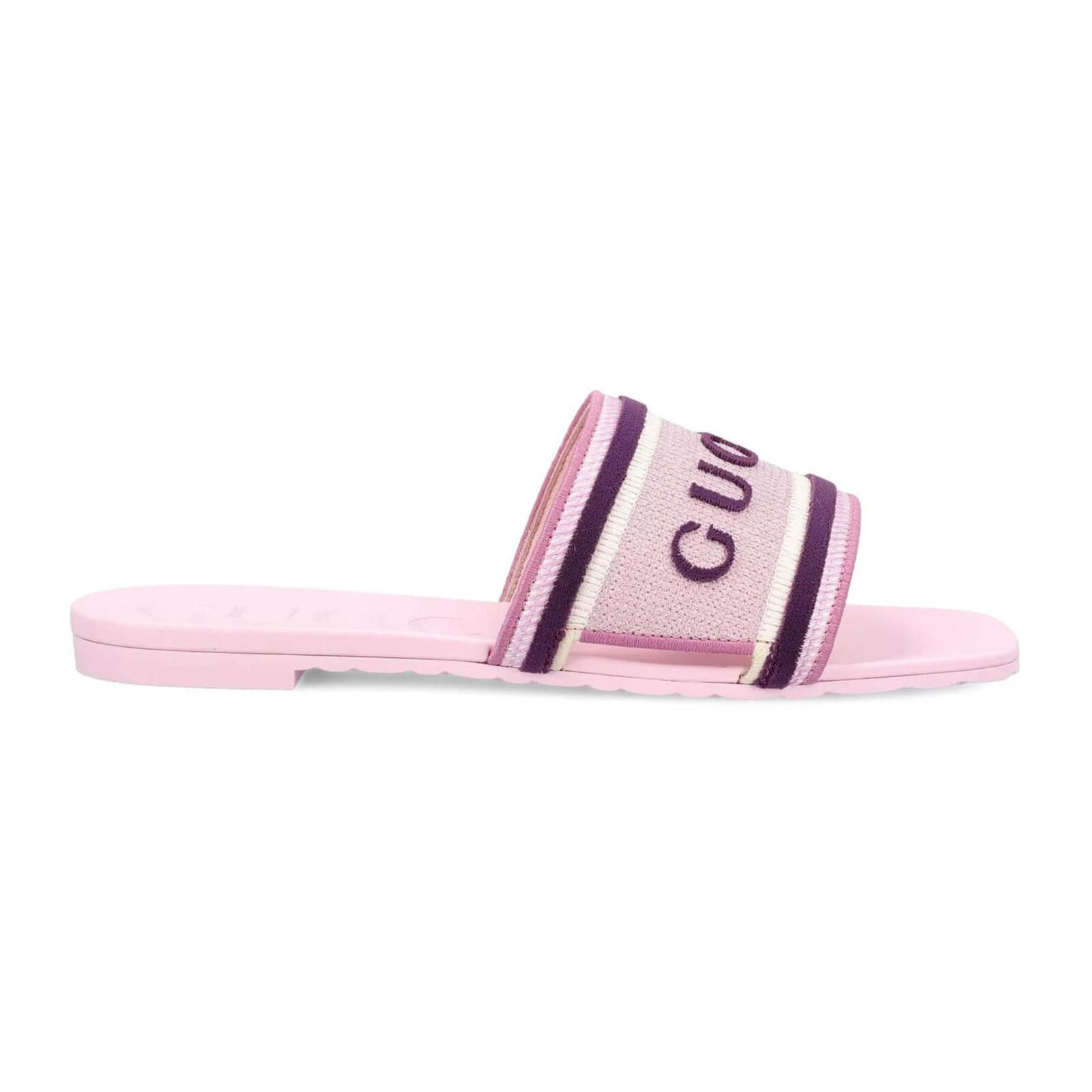 Gucci Gucci logo Striped Slide Sandals Size ONE SIZE - 1 Thumbnail