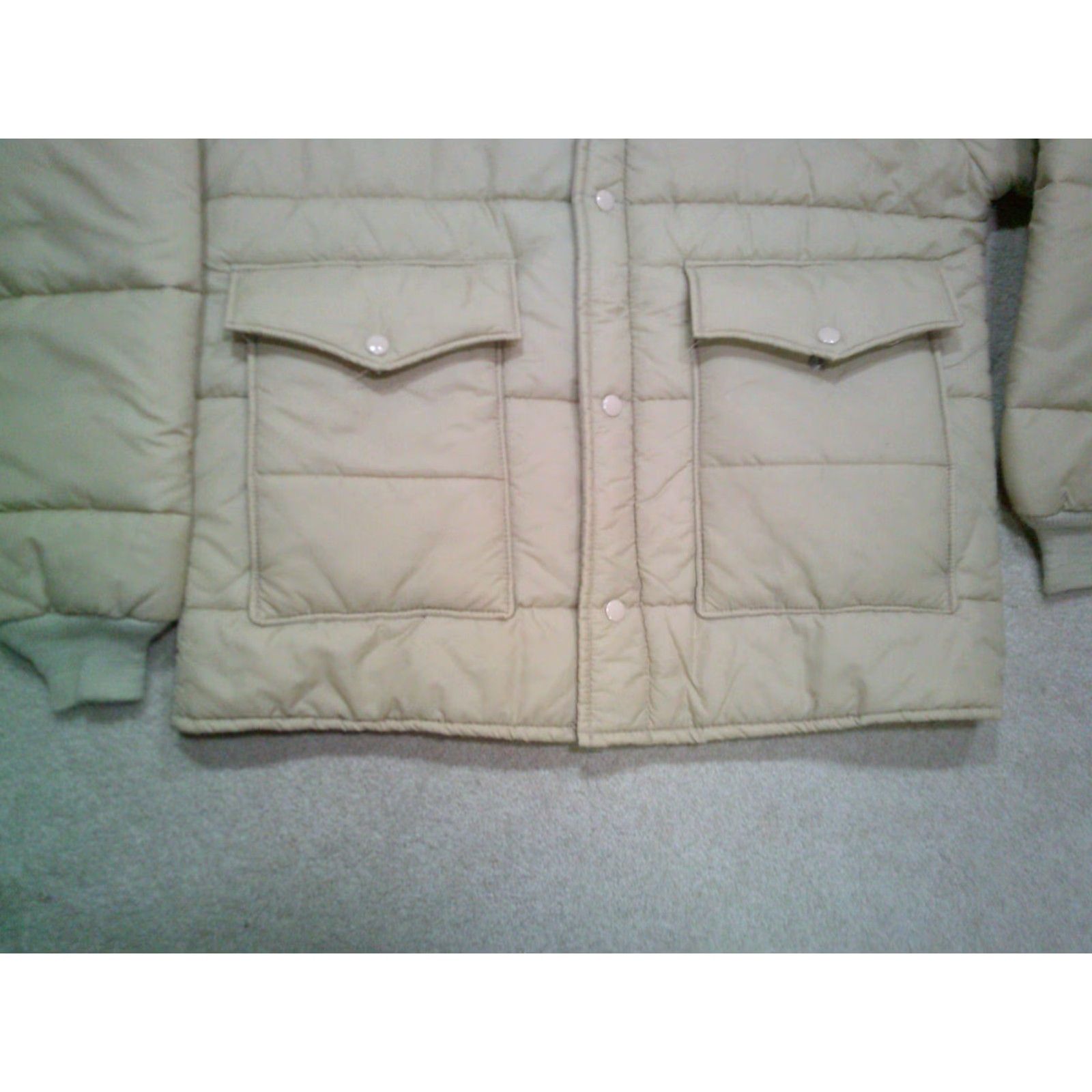 Vintage VINTAGE K-Brand Puffer Jacket Mens Large Beige Gro Agri Seed Company Jacket Regular Long Beige Logo Winter Fall Spring All Seasons Mens Size US L / EU 52-54 / 3 - 3 Thumbnail