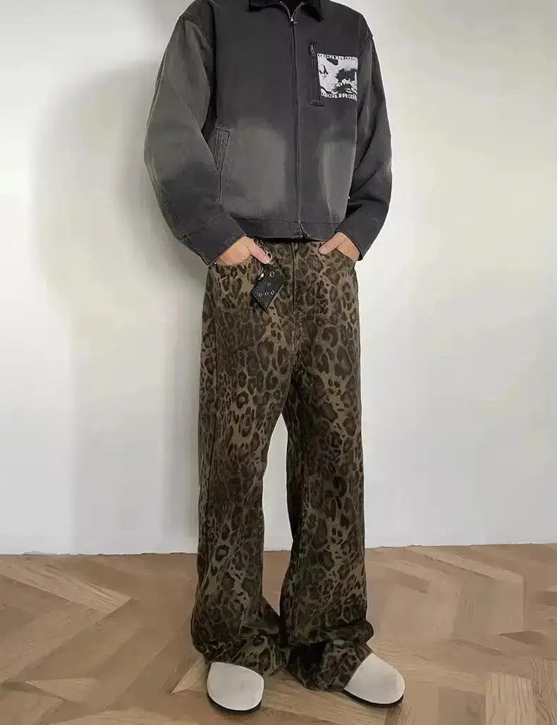 Japanese Brand Vintage Brown Leopard Print Straight Leg Jeans Size US 32 / EU 48 - 6 Thumbnail