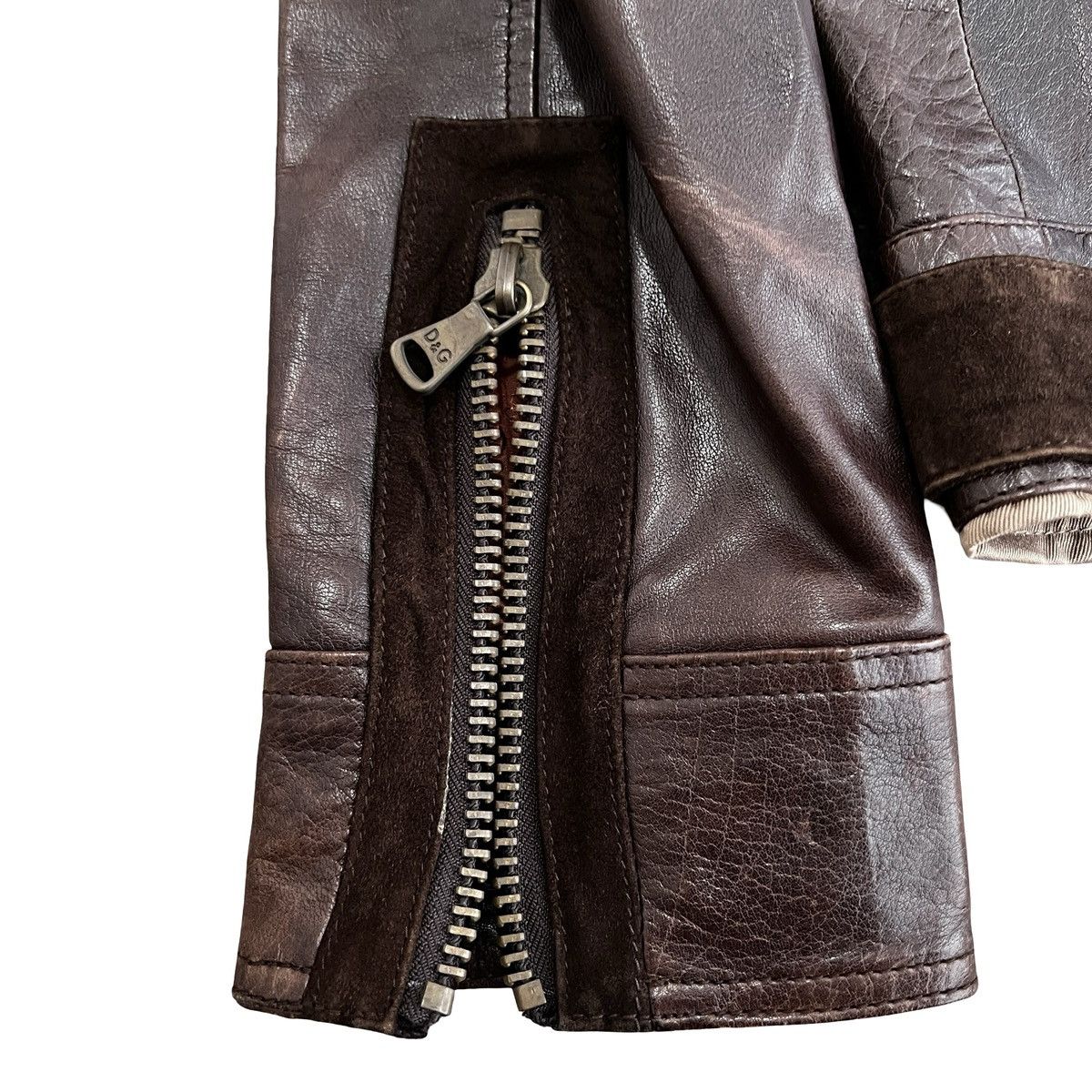 Dolce & Gabbana VINTAGE D&G Cut-off Suede Panel Leather Jacket Size US M / EU 48-50 / 2 - 9 Thumbnail