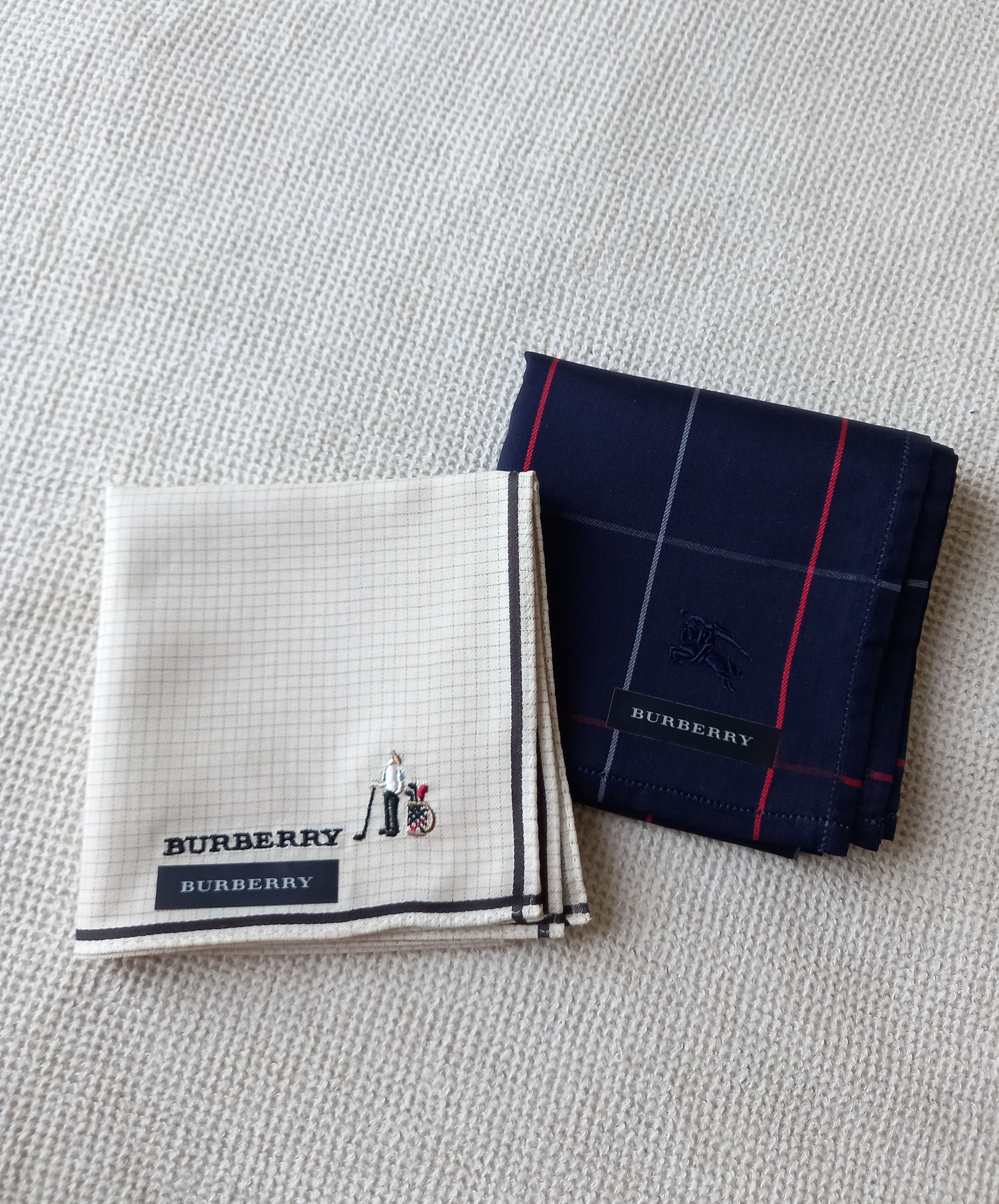 Vintage 2 x NEW Burberry Bandana Handkerchief Pocket Square golf Grailed