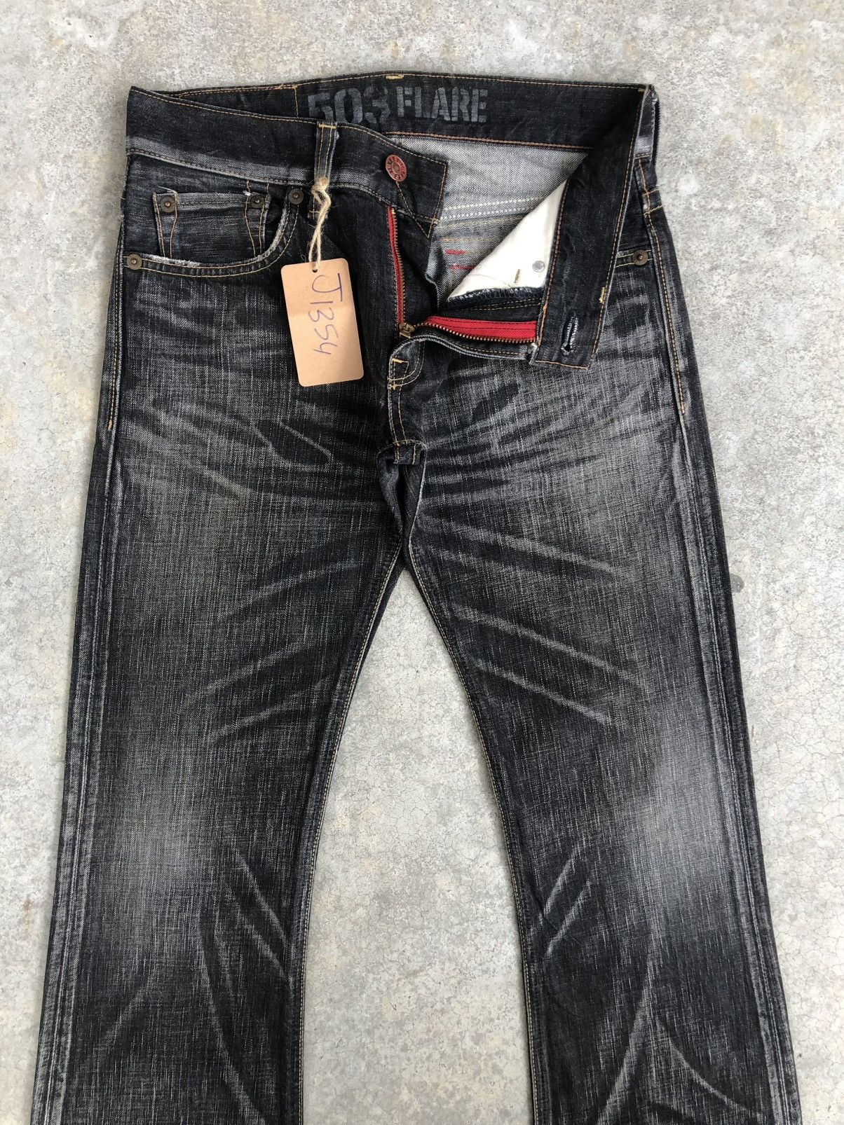 If Six Was Nine Edwin 503 Flared Jeans Distressed Jeans Size US 30 / EU 46 - 3 Thumbnail