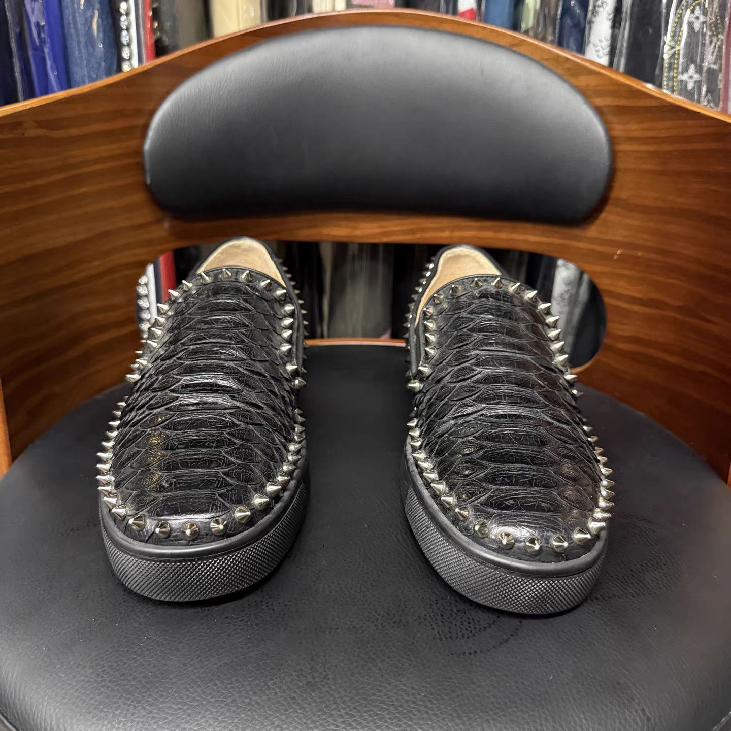 Christian Louboutin Christian Louboutin Python Leather Slip-On K15 Size US 6 / EU 39 - 2 Thumbnail