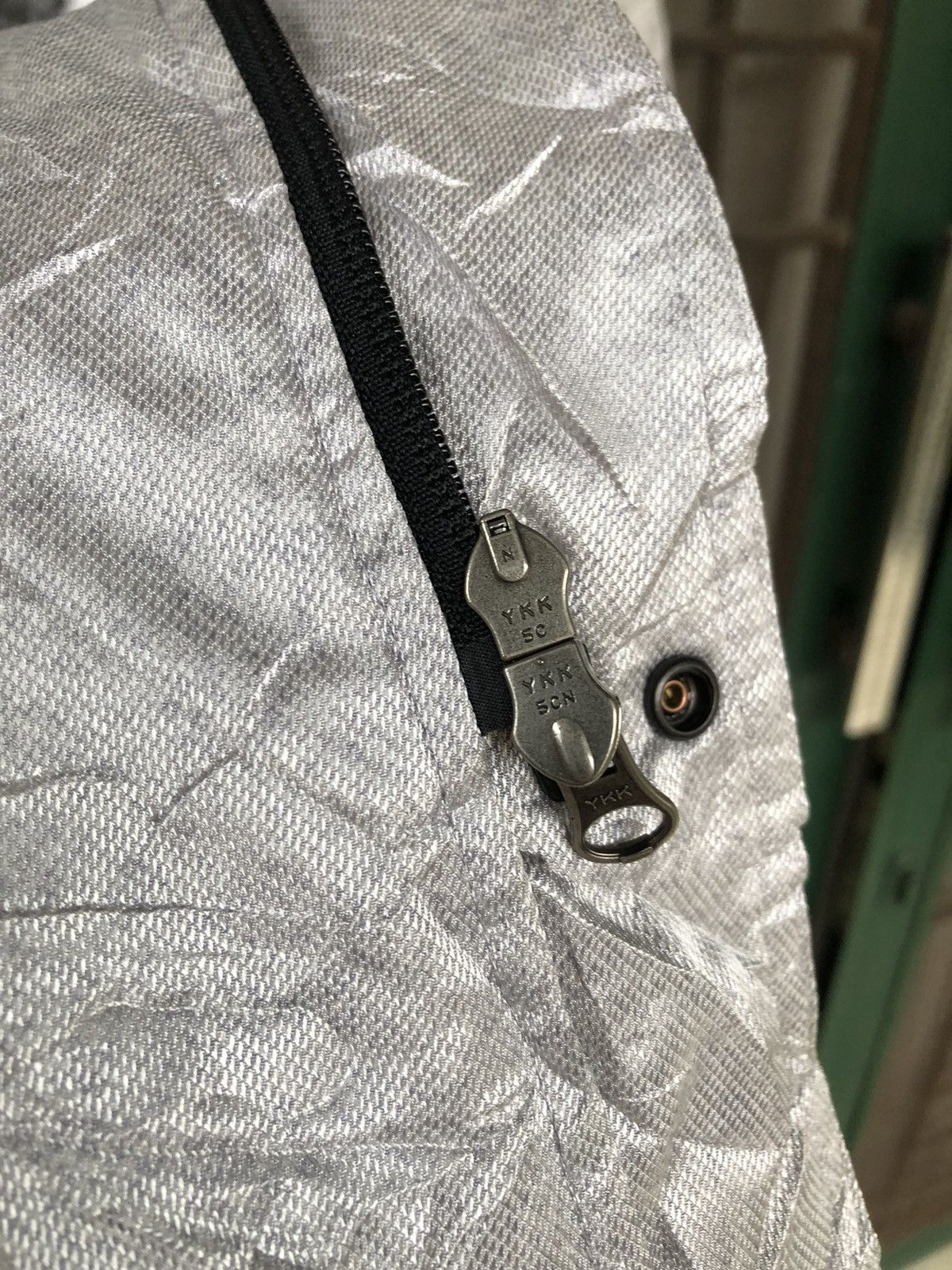Nike × Vintage Vintage Nike Silver Long Coat Fleece Jacket Size US XL / EU 56 / 4 - 12 Thumbnail