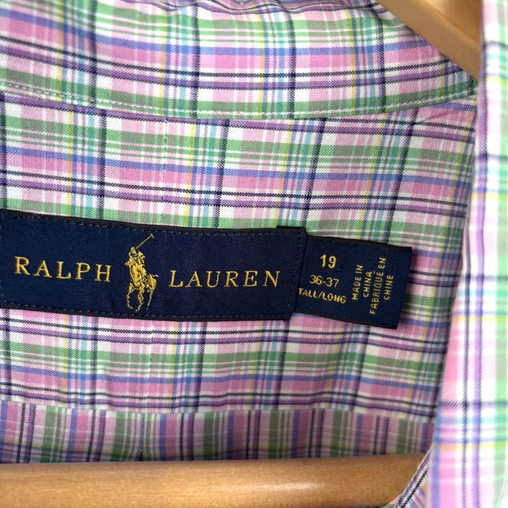 Polo Ralph Lauren Polo Ralph Lauren Shirt Mens 19 36/37 Tall Pink Green Plaid Cotton Preppy Dress Shirt Big & Tall 80s American Preppy Mens Size US XXL / EU 58 / 5 - 3 Thumbnail