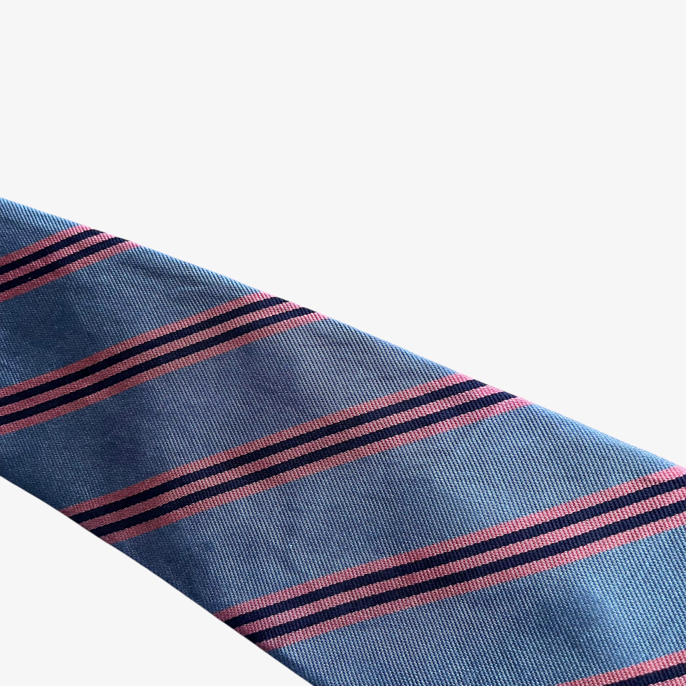 Brooks Brothers Vintage 90s Brooks Brothers Blue & Pink Striped Silk Tie Size ONE SIZE - 4 Thumbnail