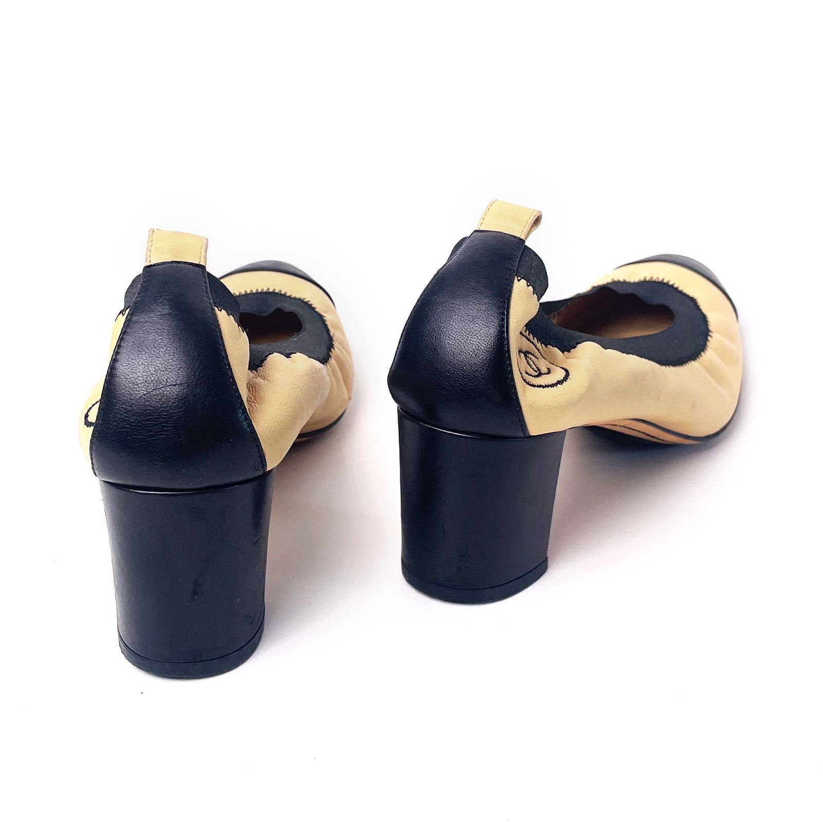 Chanel Black Heel Ballet Shoe Size US 8 / IT 38 - 3 Thumbnail