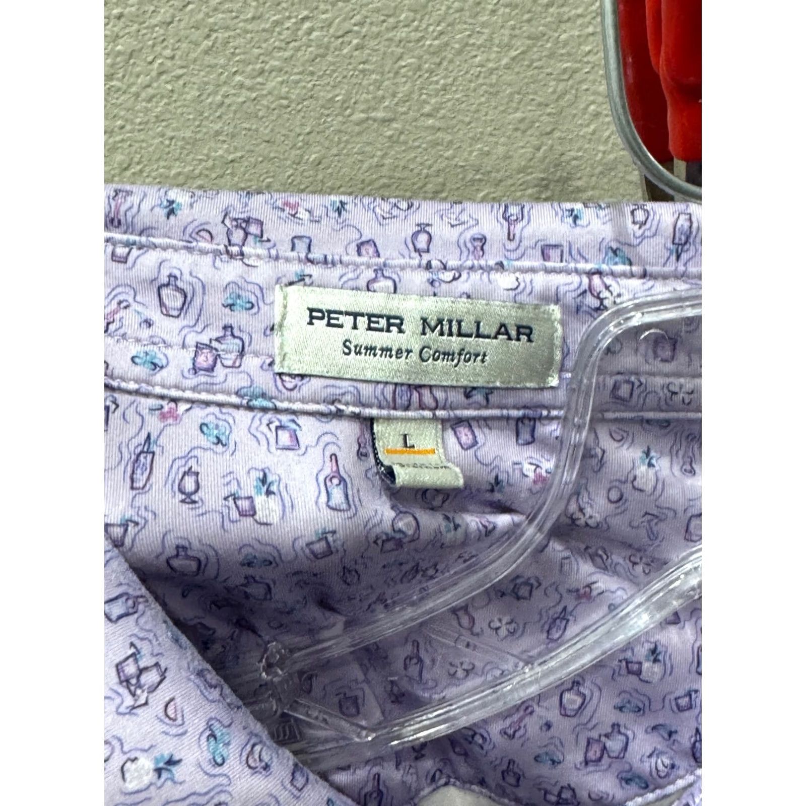 Peter Millar Peter Millar Lavender Embroidered POLO SHIRT Large L Mens Color Multicolor Size US L / EU 52-54 / 3 - 6 Thumbnail