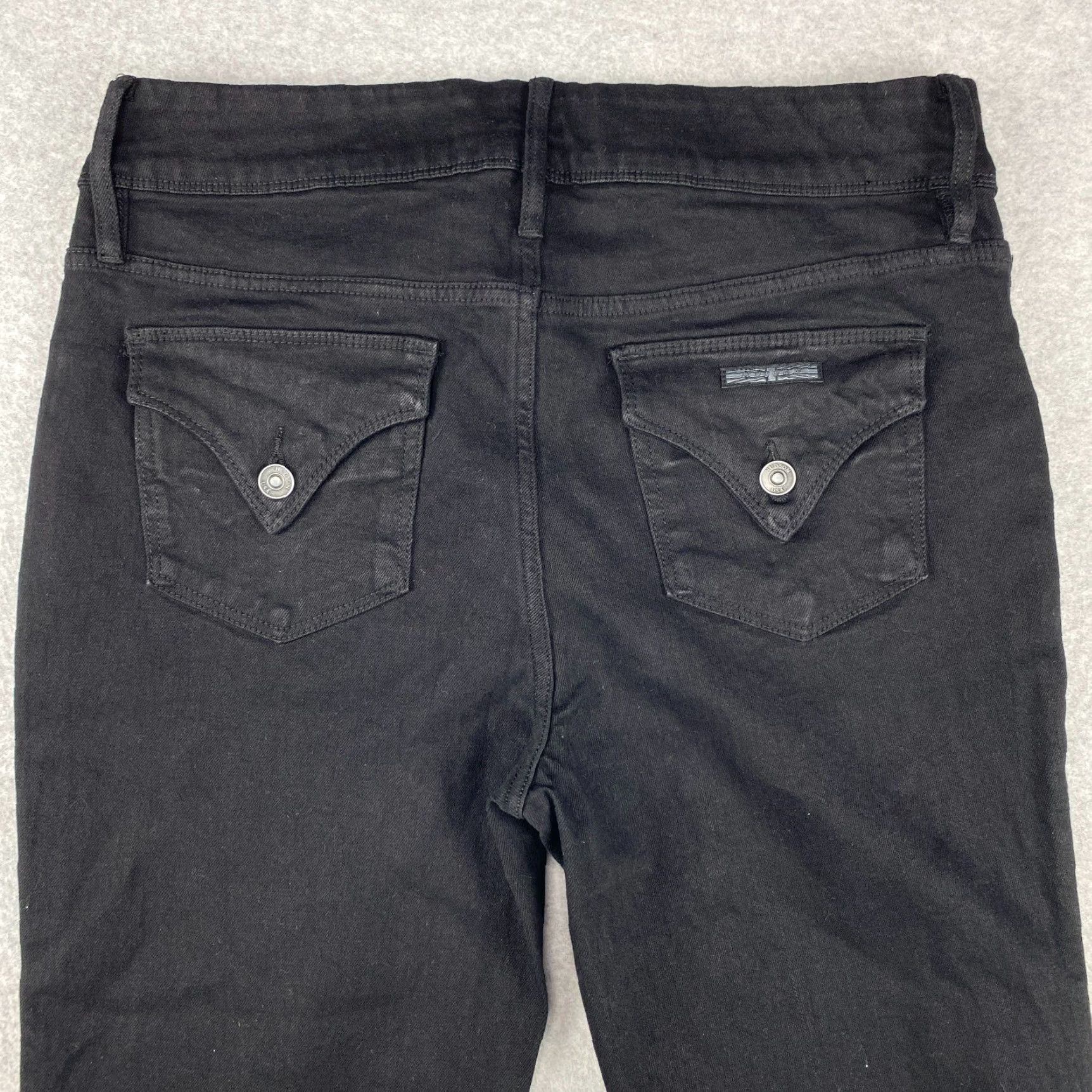 Hudson Hudson Jeans Womens 12 Black Slim Straight Leg Stretch Denim Pockets 5-Pocket Design Modern Size 34" / US 12 / IT 48 - 2 Thumbnail