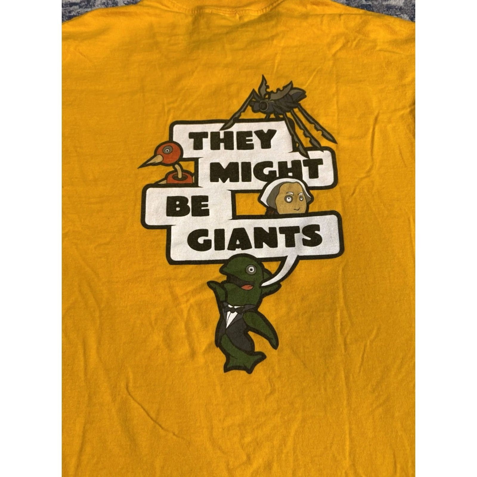 Fruit Of The Loom VINTAGE They Might Be Giants Concert T Shirt Sz L Yellow Graphic Print Ween Indie Rock Band Music Cartoon Logo Double-Sided 2002 No! Men Size US L / EU 52-54 / 3 - 4 Thumbnail
