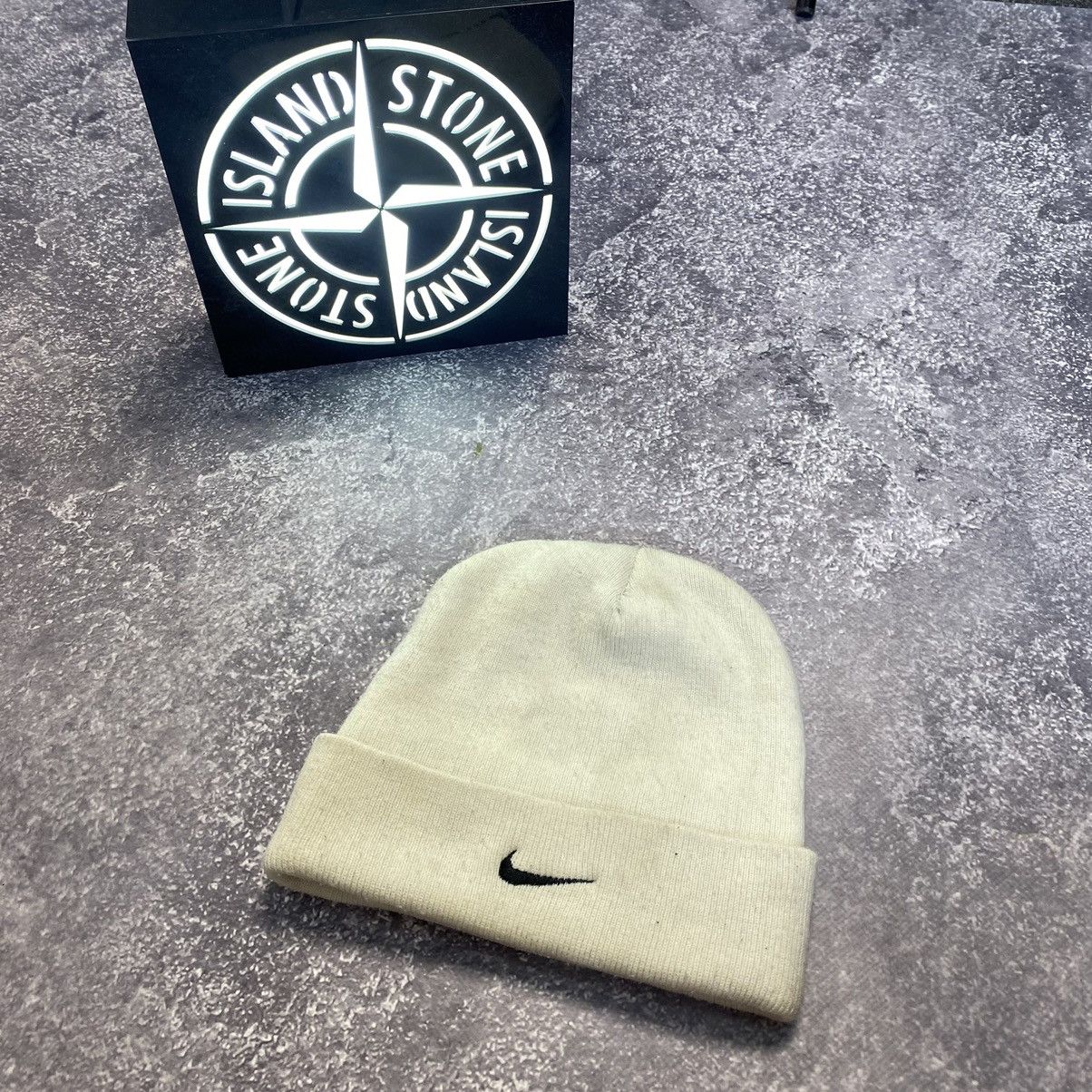 Vintage Vintage Nike Small Swoosh White 90’s winter hat Size ONE SIZE - 1 Thumbnail