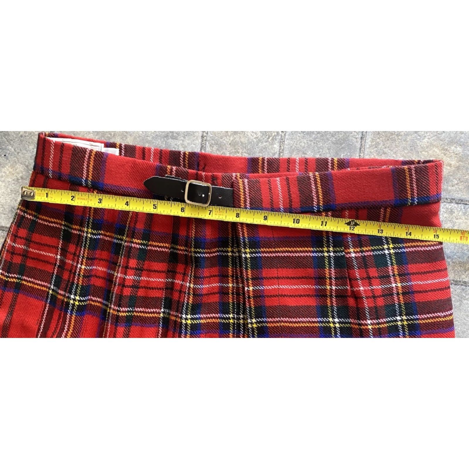 Industrie Highland Home Industries Skirt Women's 14 Red Plaid Wool Scotland 100% Pure Wool Multicolor Plaid Women Size 36" / US 14 / IT 50 - 6 Thumbnail