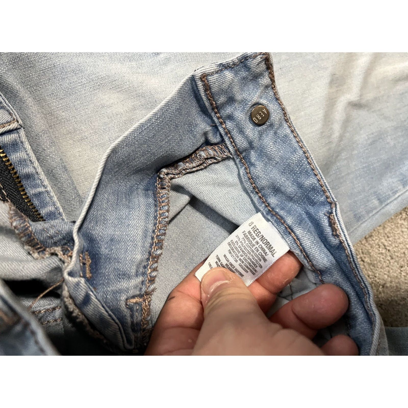Vintage Womens Aéropostale High Waisted Distressed Ankle Jeans, Size 8, Blue, Raw Hem Size 30" / US 8 / IT 44 - 6 Thumbnail