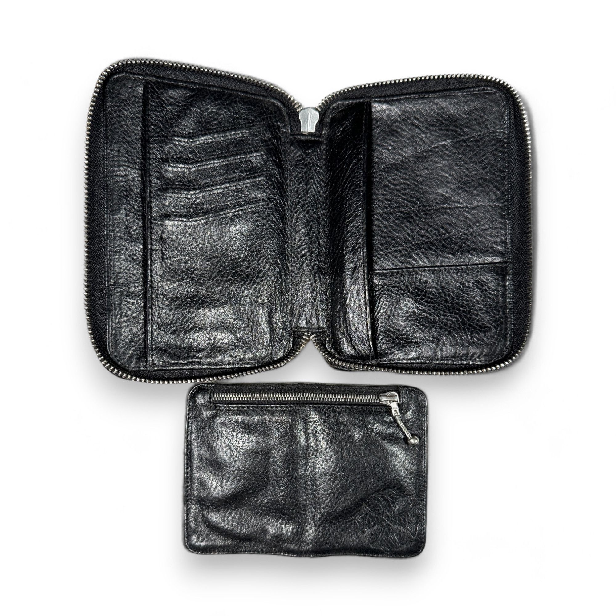 Chrome Hearts Chrome Hearts Cemetery Black Leather Cross Patch Zip Wallet Size ONE SIZE - 4 Thumbnail