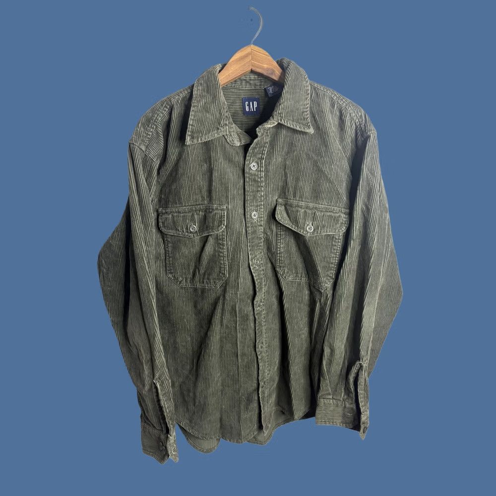 Gap Gap Shirt Mens Medium Green Corduroy Button Front Long Sleeve Two Pocket Casual Size US M / EU 48-50 / 2 - 1 Thumbnail