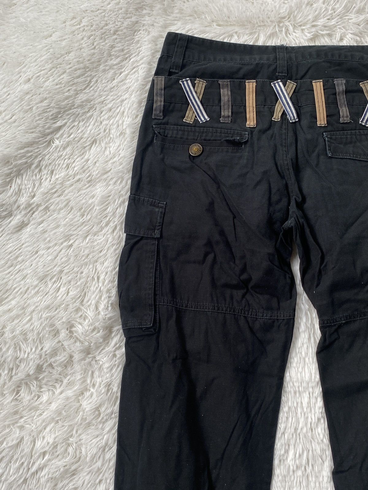 Japanese Brand × Seditionaries 🔥RARE🔥Dominated Handcrafted Double waist Black Cargo Pant Size US 31 - 13 Thumbnail
