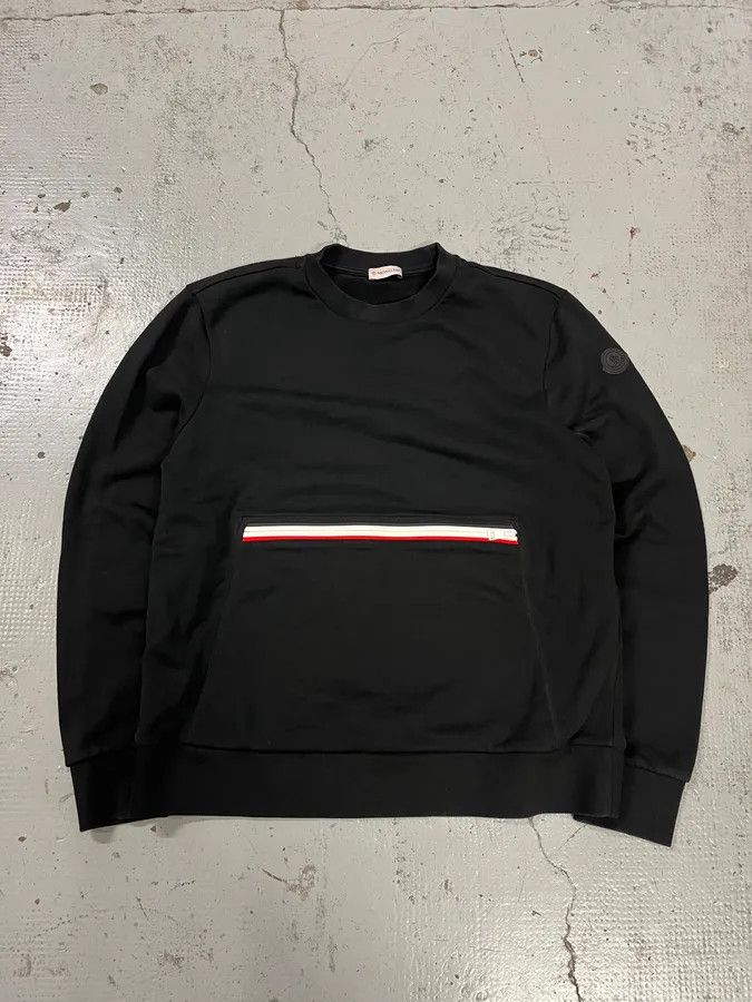 Moncler Moncler Kangaroo Pocket Zip Black Sweater Size US L / EU 52-54 / 3 - 1 Thumbnail