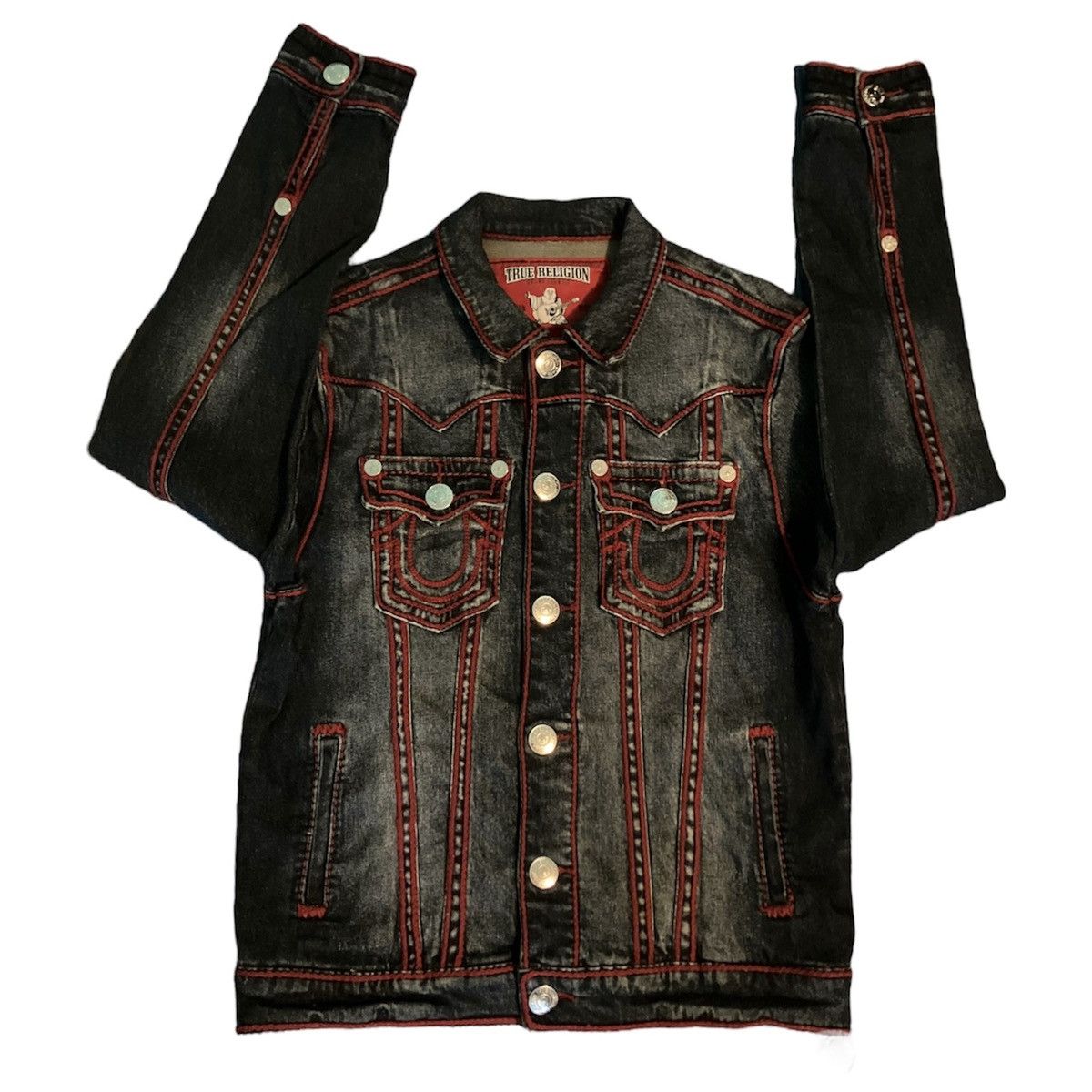 True Religion Jimmy Rope Stitch Denim Jean Trucker Jacket