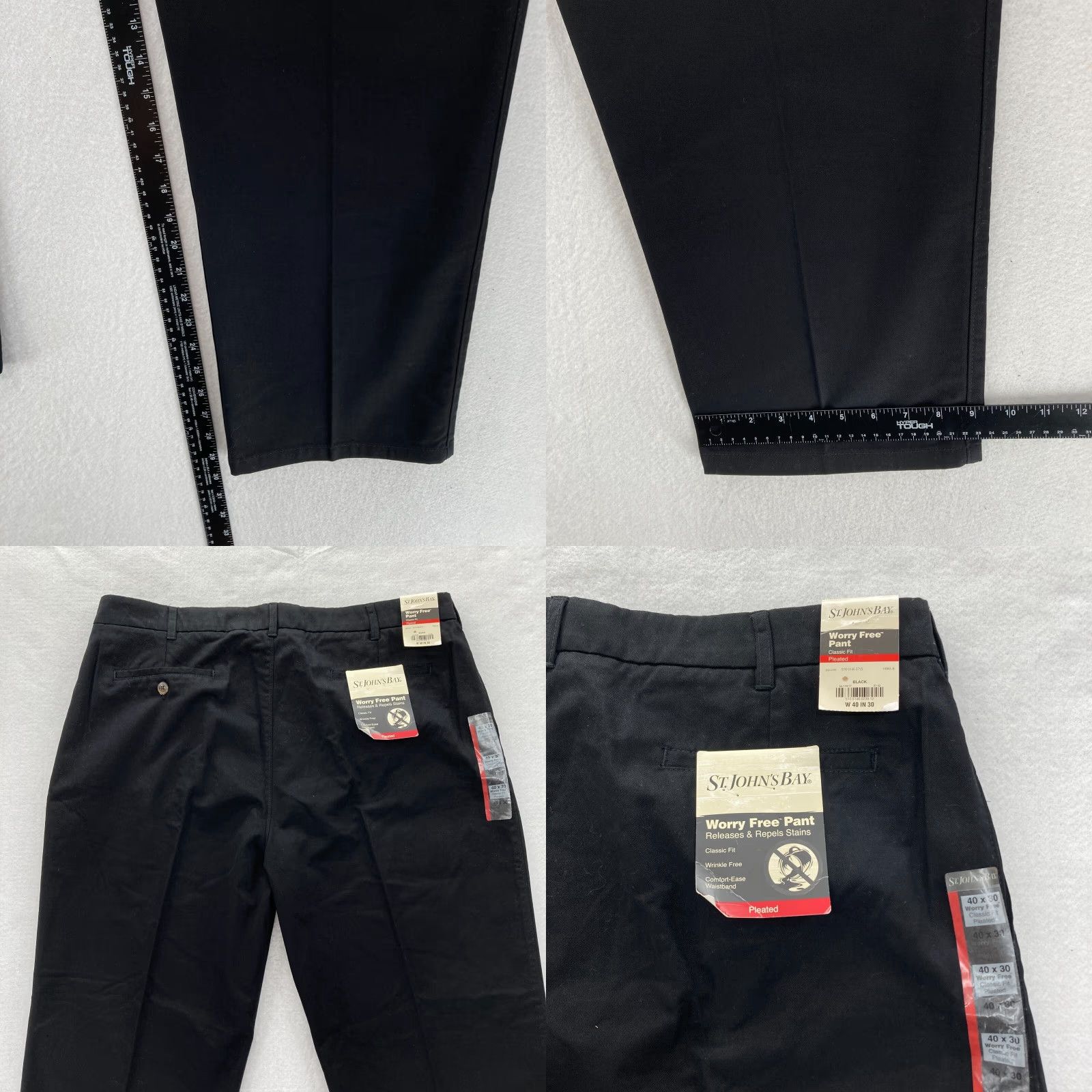 Vintage St. John's Bay Worry Free Pant Mens 40x30 Classic Fit Black Pleated Work Pants Size US 40 / EU 56 - 8 Thumbnail