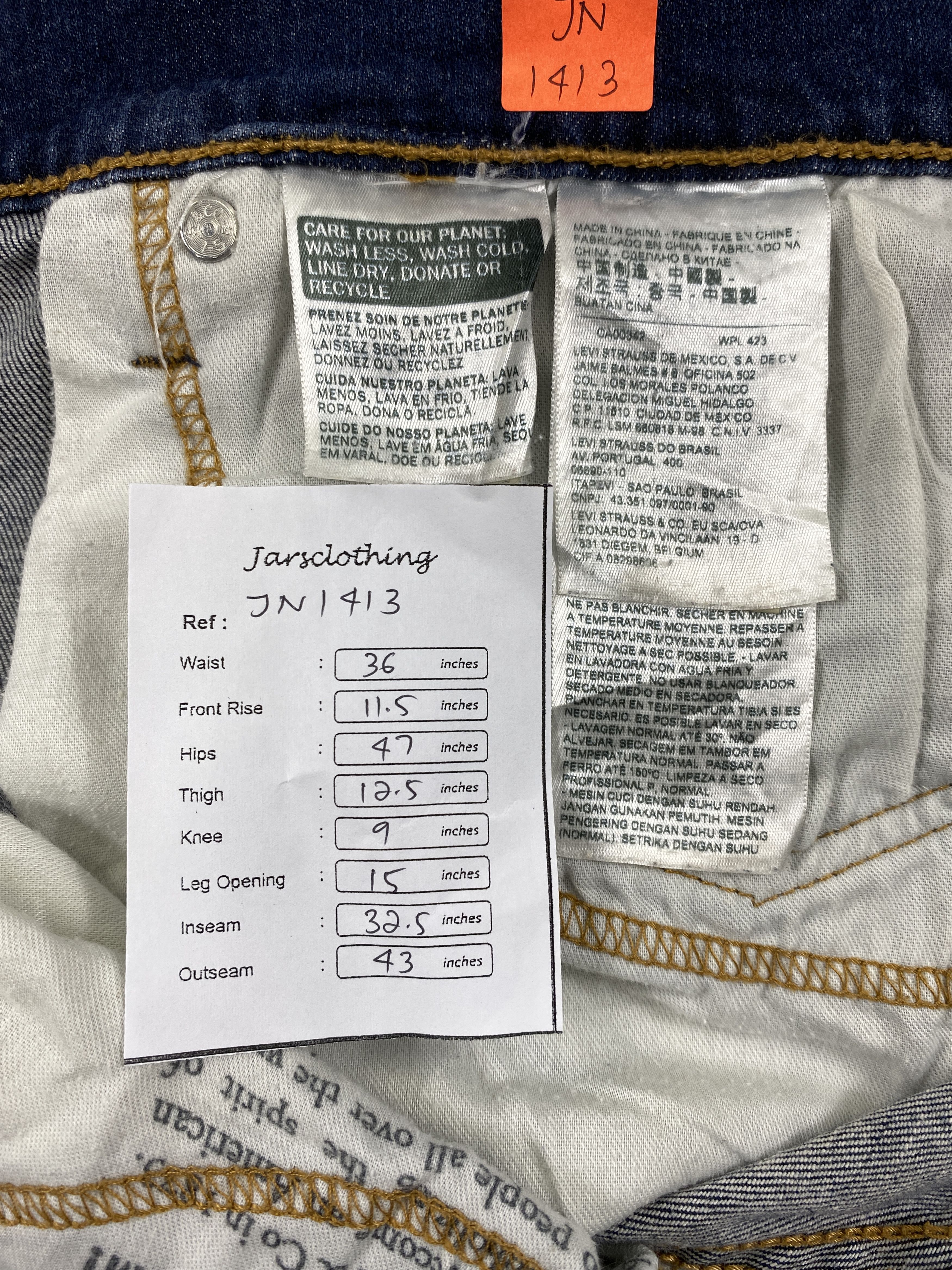Levi's Distressed Blue Levi's 511 Jeans 36x32.5 Denim -JN1413 Size US 36 / EU 52 - 8 Thumbnail
