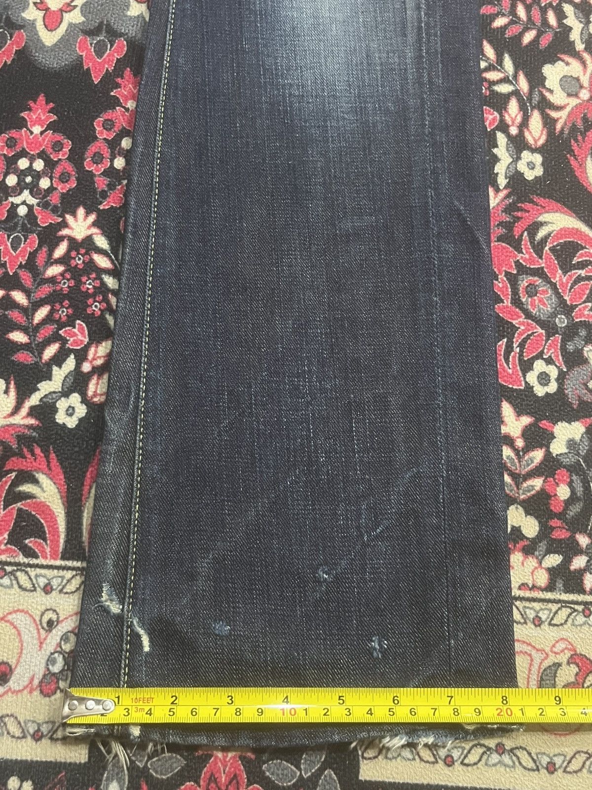 Replay Vintage Replay Dark Blue Faded Washed Frayed Leg Flare Jeans Size 26" / US 2 / IT 38 - 17 Thumbnail