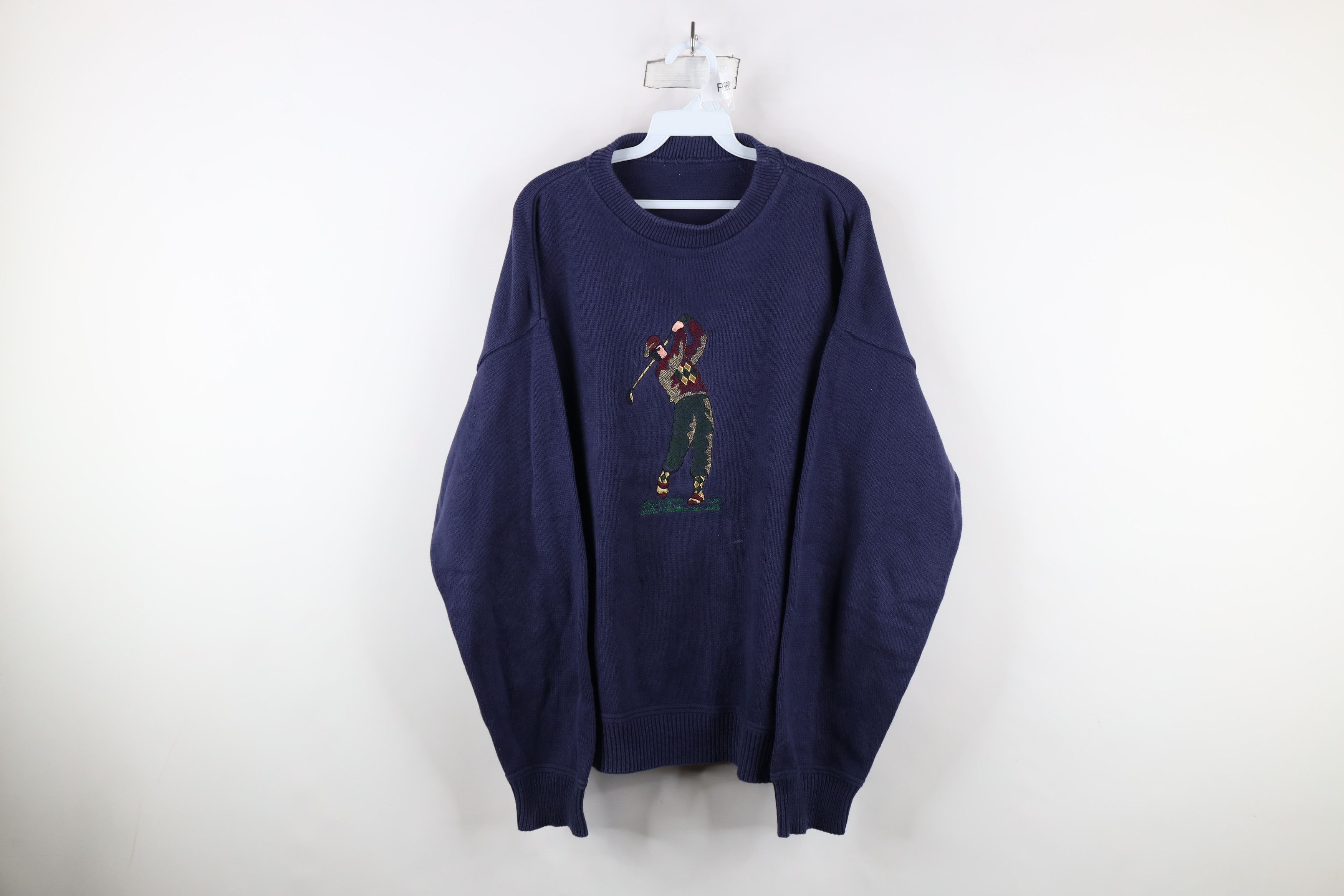 Vintage Vintage 90s Streetwear Cotton Knit Crewneck Sweater USA Size US XXL / EU 58 / 5 - 1 Thumbnail