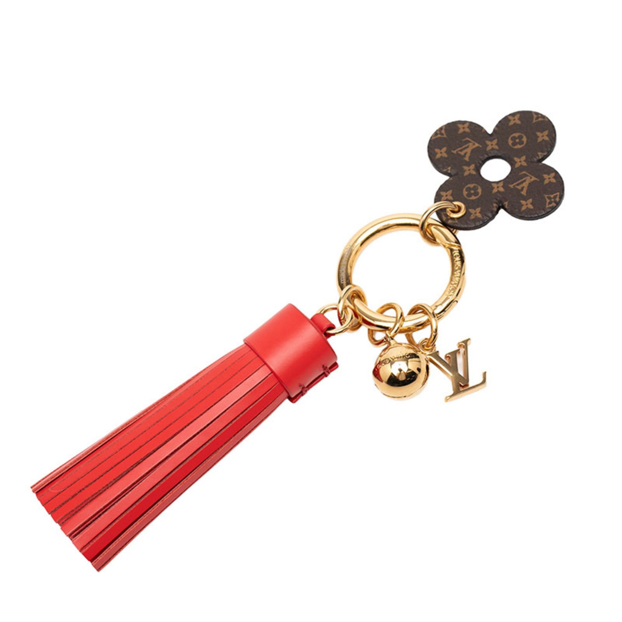 Louis Vuitton Louis Vuitton Monogram Bijou Sac Fetish Tassel Accessory Bag Charm Keychain M63087 Red Brown Leather Plated Women's LOUIS VUITTON Size ONE SIZE - 1 Thumbnail