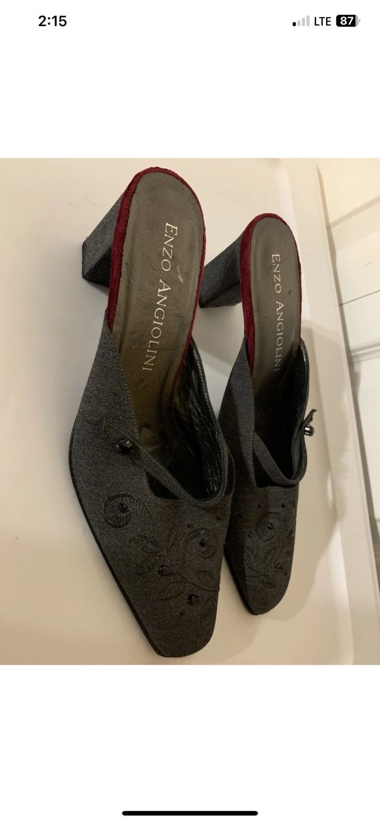 Other ENZO ANGIOLINI Women 9M Black Leather Heel Pump Loafer Shoe Size US 9 / IT 39 - 5 Thumbnail