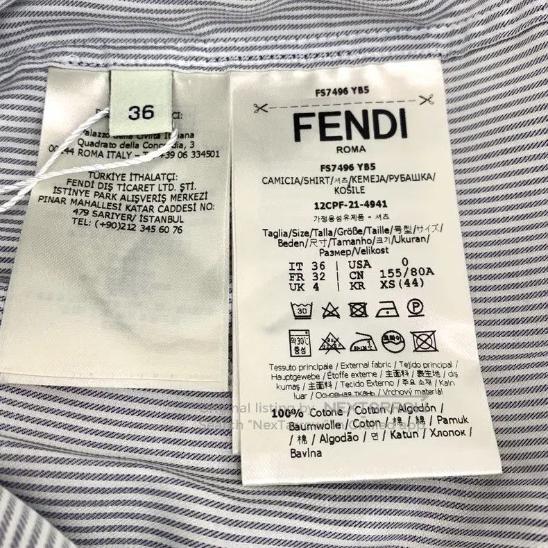 Fendi Fendi Color block striped cotton round neck long sleeve sh Size XXS / US 00 / IT 34 - 6 Thumbnail