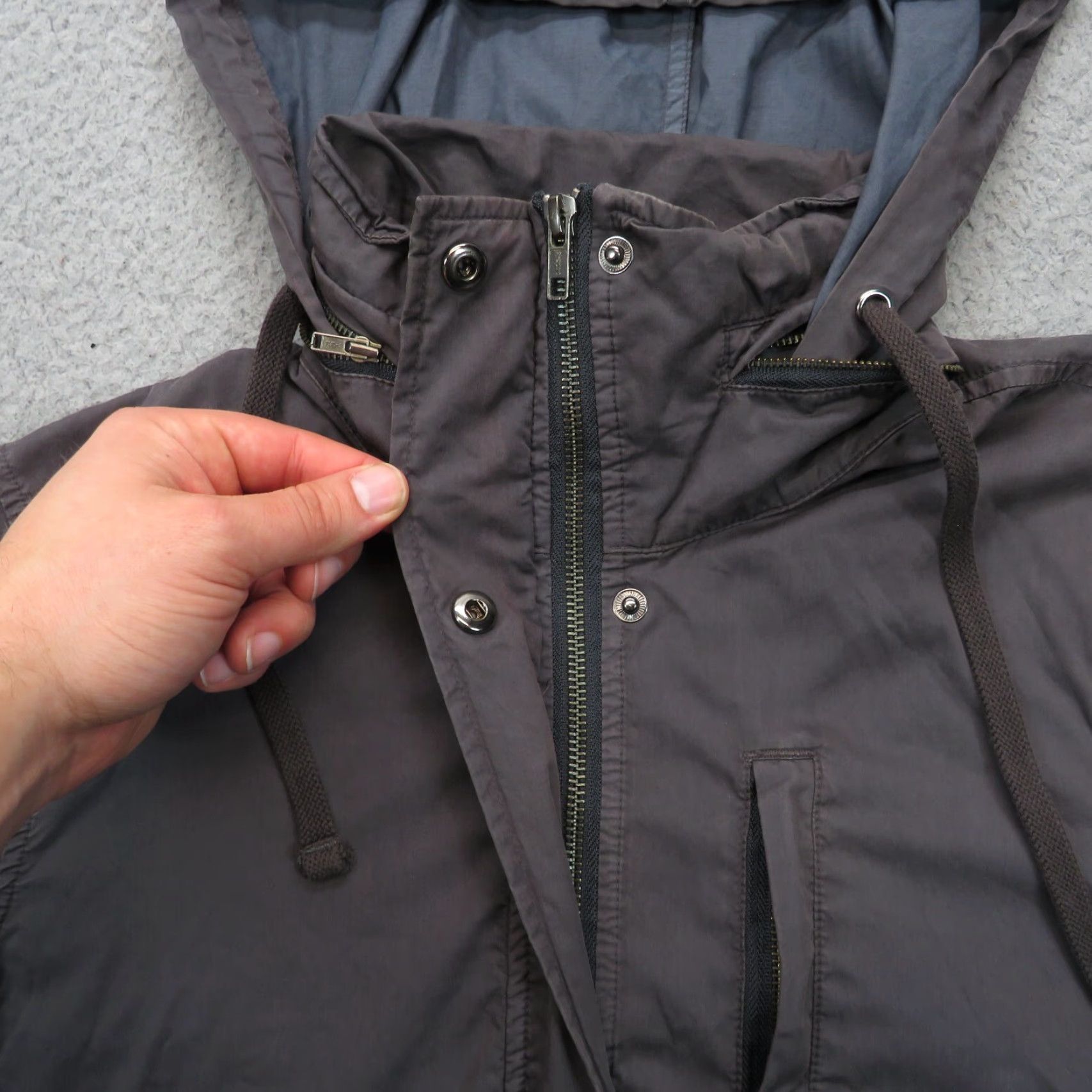 James Perse James Perse Jacket Women Gray Utility Parka Hooded Fishtail Full Zip Snap Pack Size S / US 4 / IT 40 - 7 Thumbnail