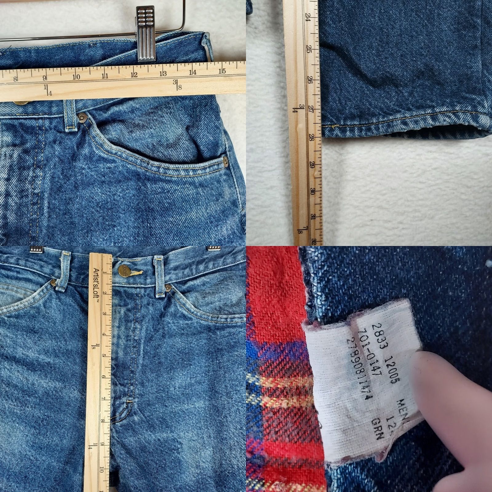 Vintage VINTAGE L.L.Bean Men’s Jeans Flannel Lined 32x30 Denim Blue 5-Pocket Mens Regular Straight Cotton Denim Winter Fall Spring Blue Denim Jeans Size US 32 / EU 48 - 8 Thumbnail