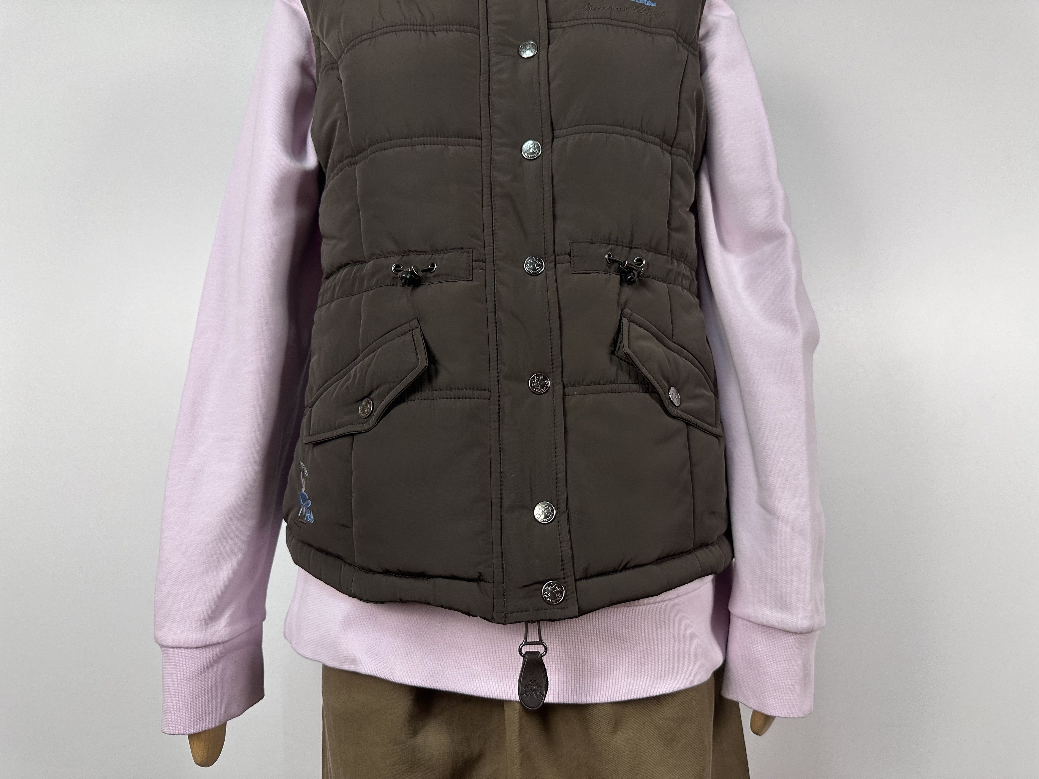 La Martina La Martina Quilted Down Women's Vest Coat Brown Size M Size M / US 6-8 / IT 42-44 - 5 Thumbnail