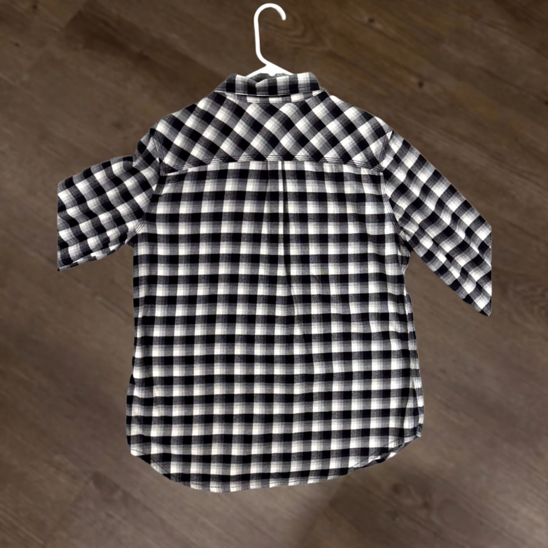 Carhartt VINTAGE Carhartt Shirt Womens Large Black Cream Plaid Flannel Button Up Pocket Stretch Size L / US 10 / IT 46 - 1 Thumbnail