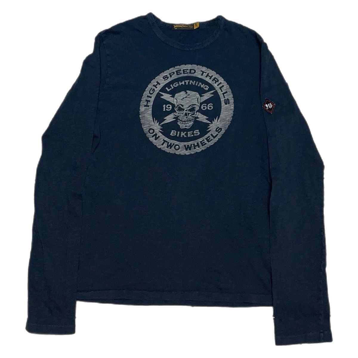 image of Johnson Motors Longsleeve in Navy, Men's (Size Large)