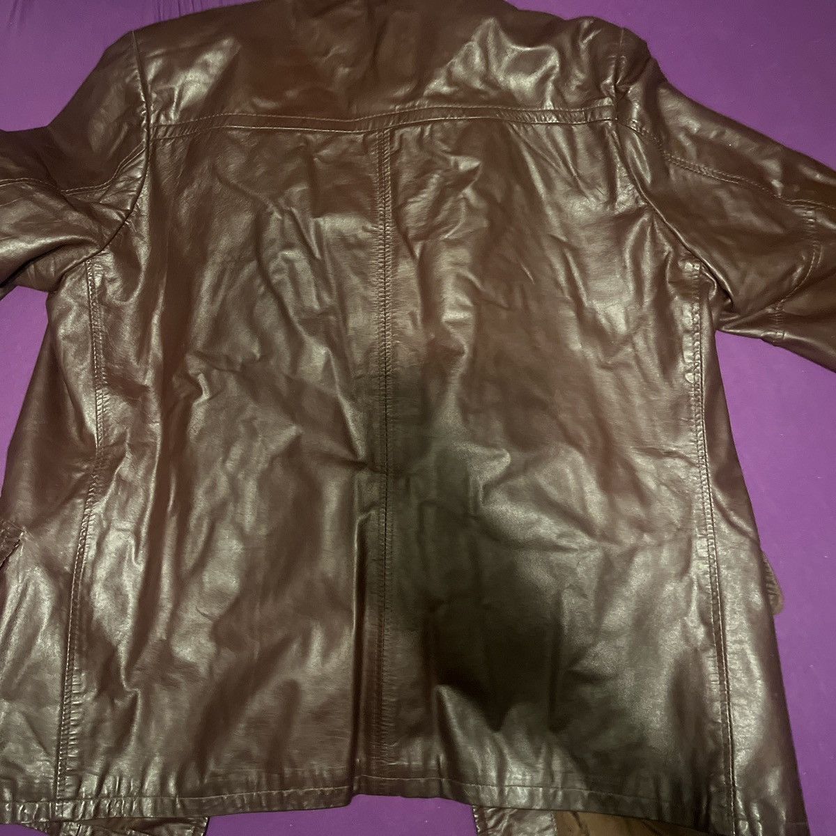 Original Montgomery Vintage brown leather jacket Size US L / EU 52-54 / 3 - 2 Thumbnail