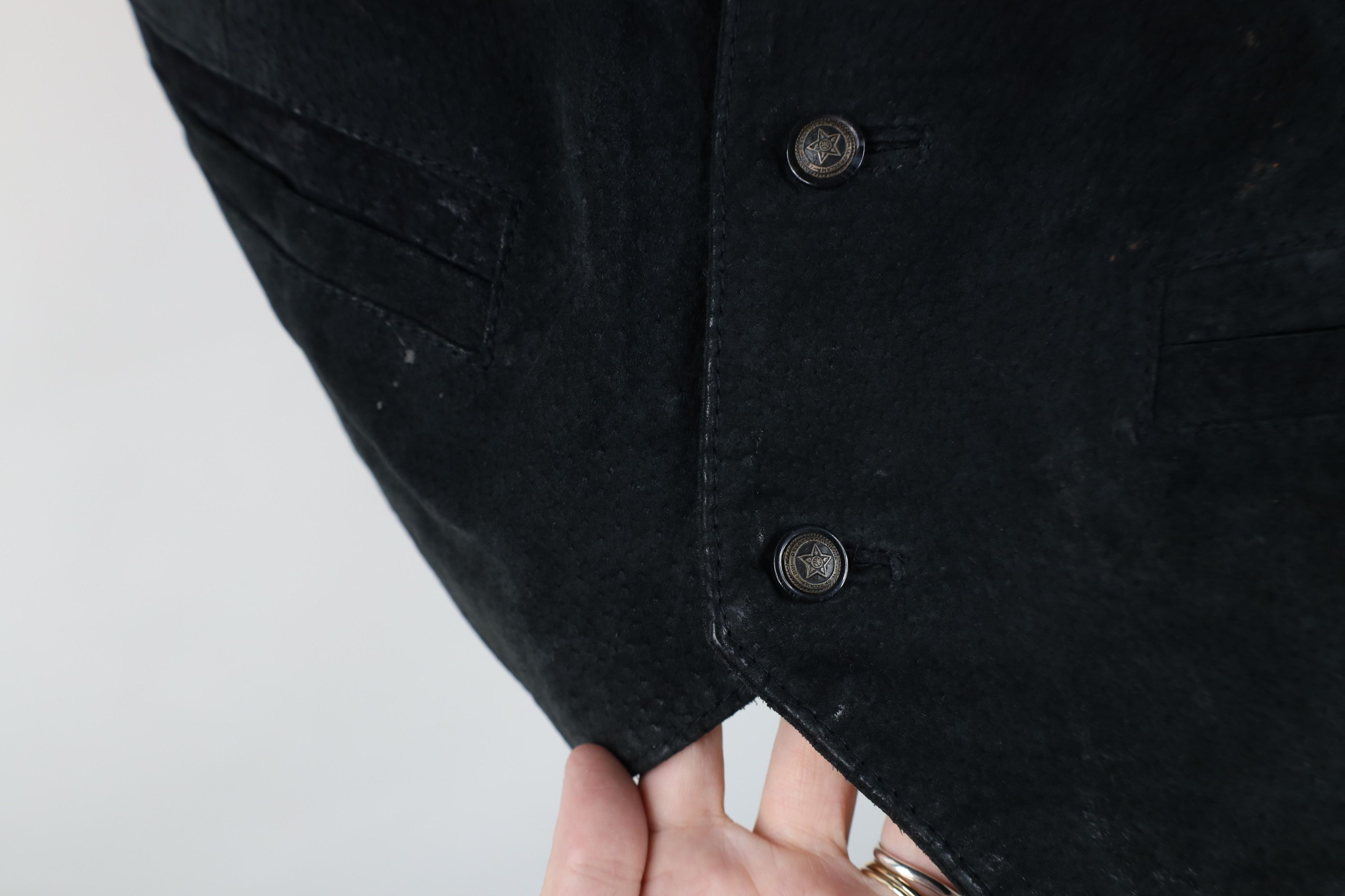 Vintage Vintage 90s Streetwear Suede Leather Vest Jacket Black Size US M / EU 48-50 / 2 - 5 Thumbnail