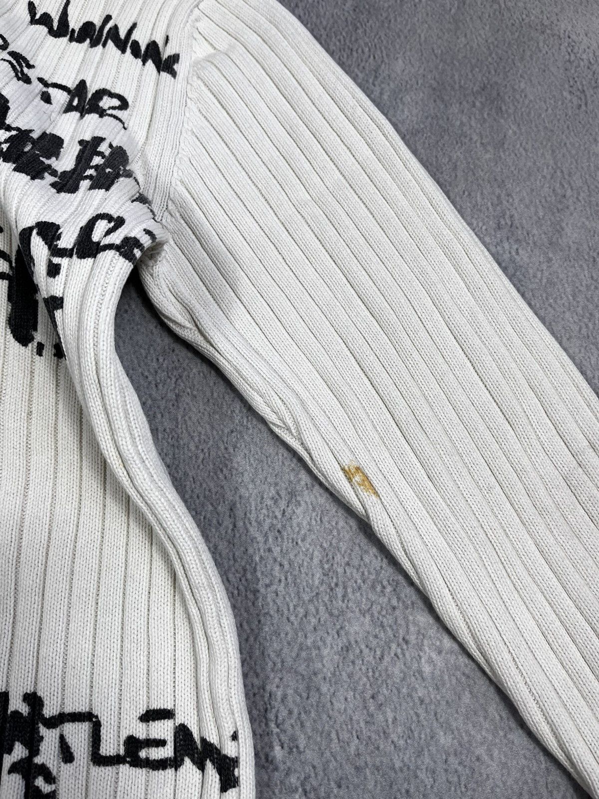 Vintage Vintage Y2K Japanese 00s style printed ribbed sweater Size US L / EU 52-54 / 3 - 4 Thumbnail